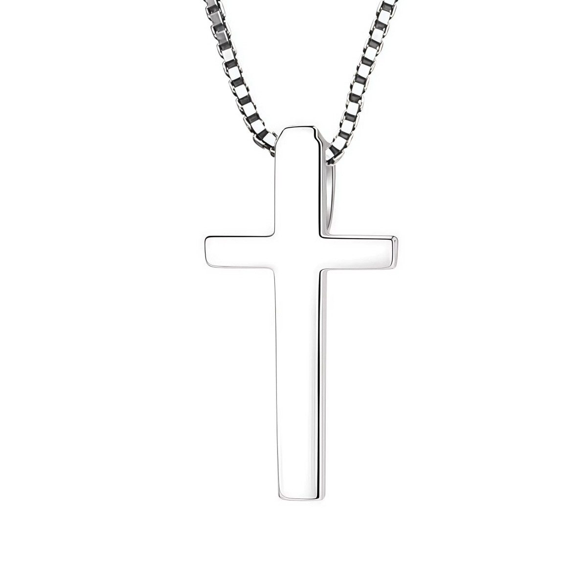 ELLAWIL Kreuzkette Silberkette mit Kreuz Anhänger Kreuzanhänger Kirche Jesuskreuz (Kettenlänge 40 cm, Sterling Silber 925), inklusive Geschenkschachtel