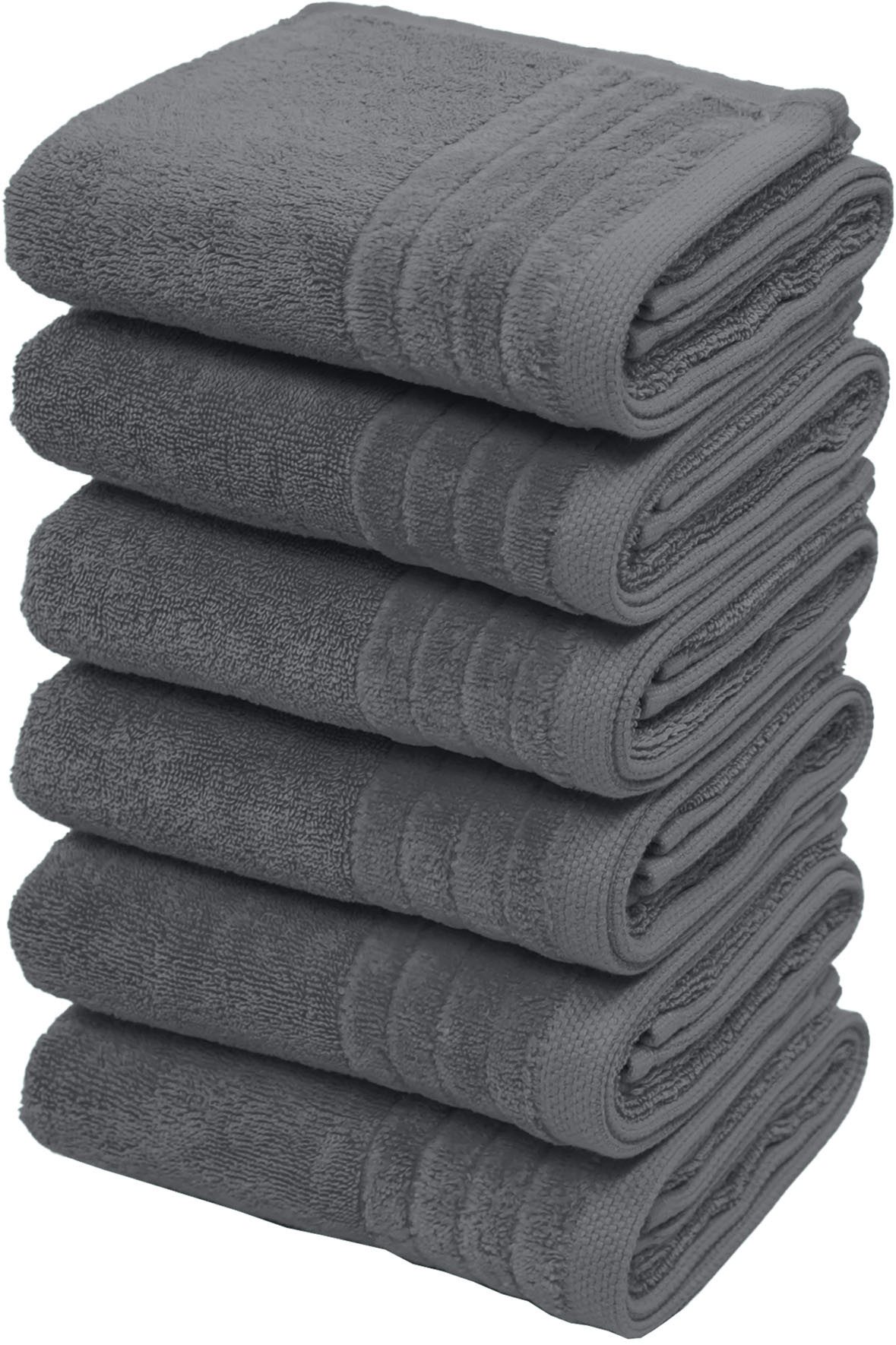 OTTO home Handtücher Sanremo Premium, Premium Handtücher, 600 gr/m², 50x100cm, Frottier (Set, 6-St), mit Bordüre, flauschig und weich, 5 Jahre Garantie
