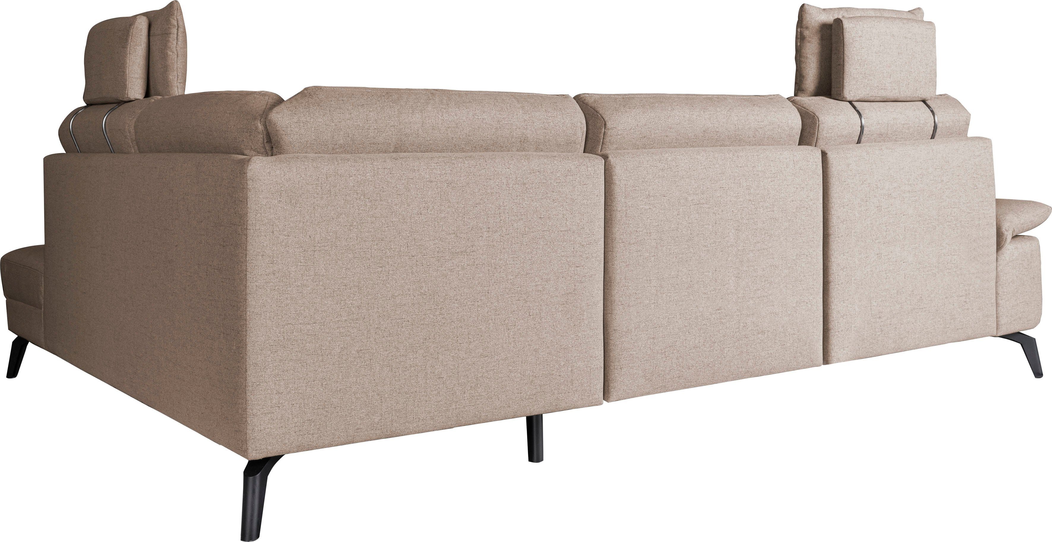 ADA trendline Ecksofa, inkl. Kopfstützen, wahlweise mit Relaxfunktion, Breite: 243 cm beige GBA 2