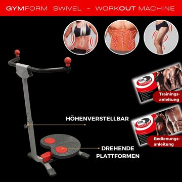 Gymform® Heimtrainer Swivel Bauchmuskelmaschine (mit Diätplan & Trainingsplan), Waist Twist & Shape, Ganzkörperdrehscheibe 240º, bis 150 kg