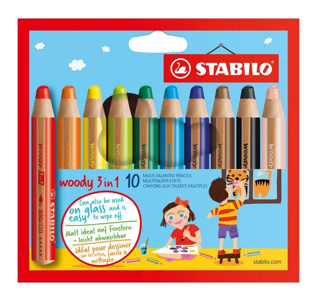 Thumbnail - STABILO Buntstift Farbstift -Woody 3in1 10er Pappetui 88010