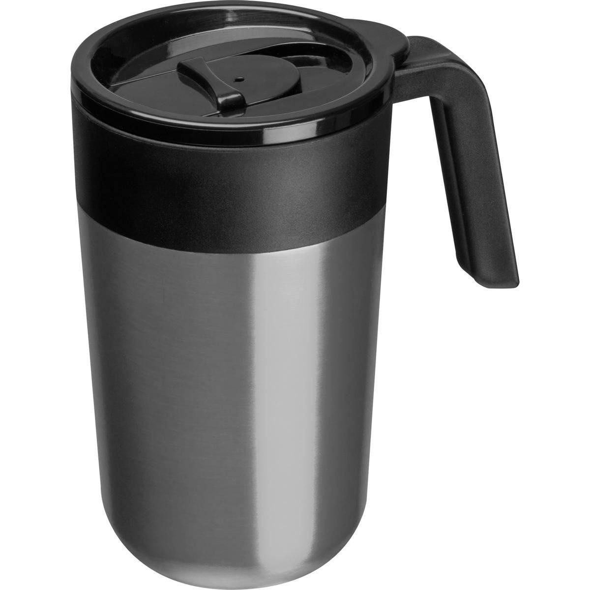 Becher Doppelwandiger Trinkbecher aus Edelstahl / 400ml / Farbe: silbergrau