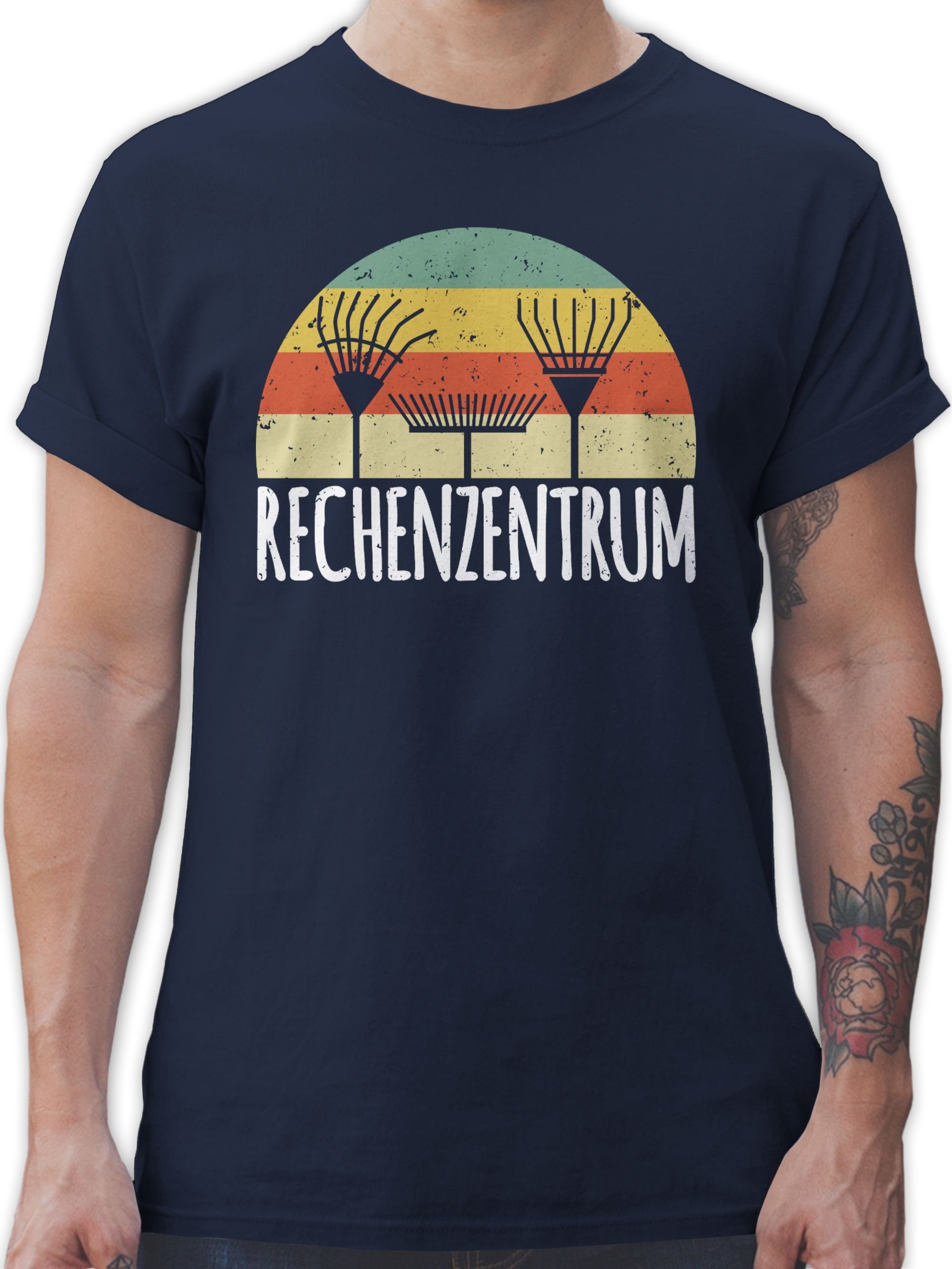 Hobby Shirtracer Navy T-Shirt 03 weiß - Rechenzentrum Blau Outfit