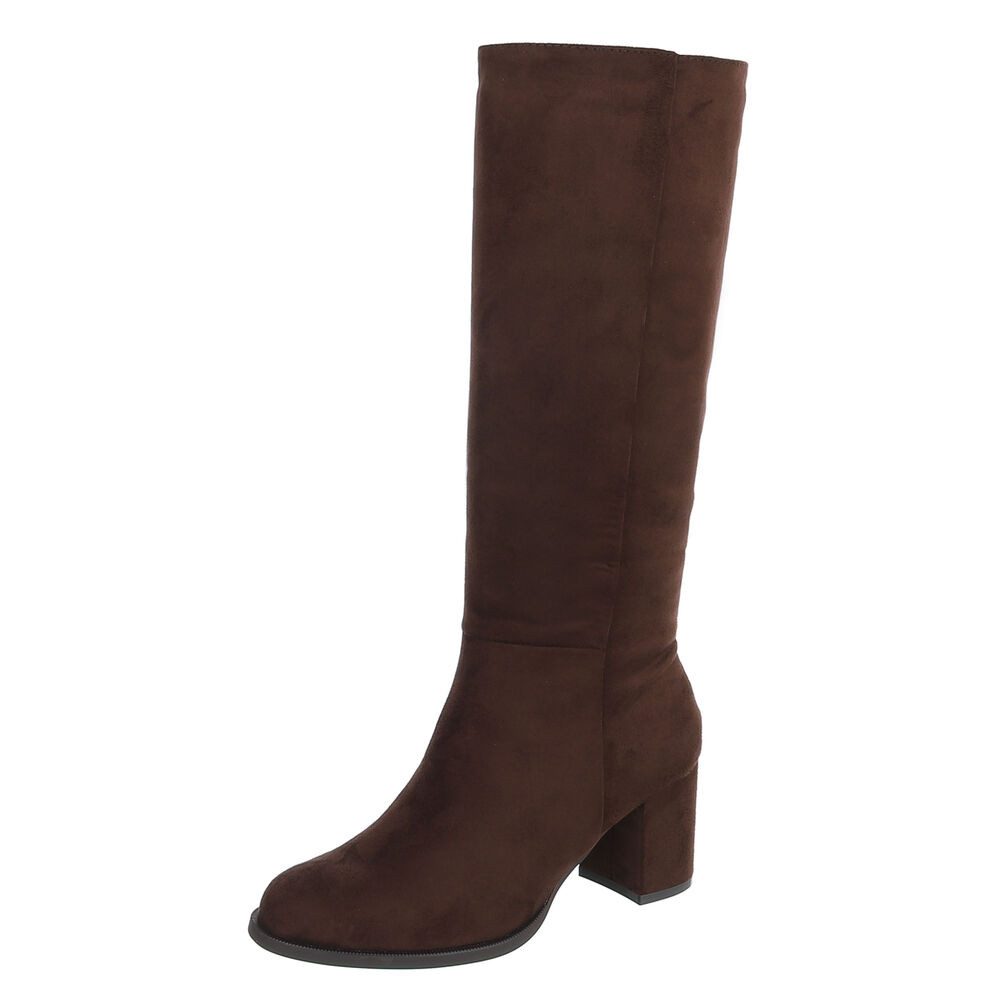 Ital-Design Damen Stiefel hoher Schaft Blockabsatz elegant Stiefel (92457861) Blockabsatz Stiefel in Braun