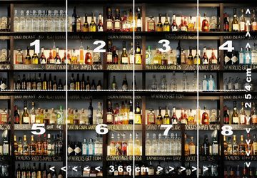 murimage® Fototapete Fototapete Bar 366 x 254 cm Küche Cocktail Whiskey Drinks Cognac Regal Getränke Tapete inklusive Kleister