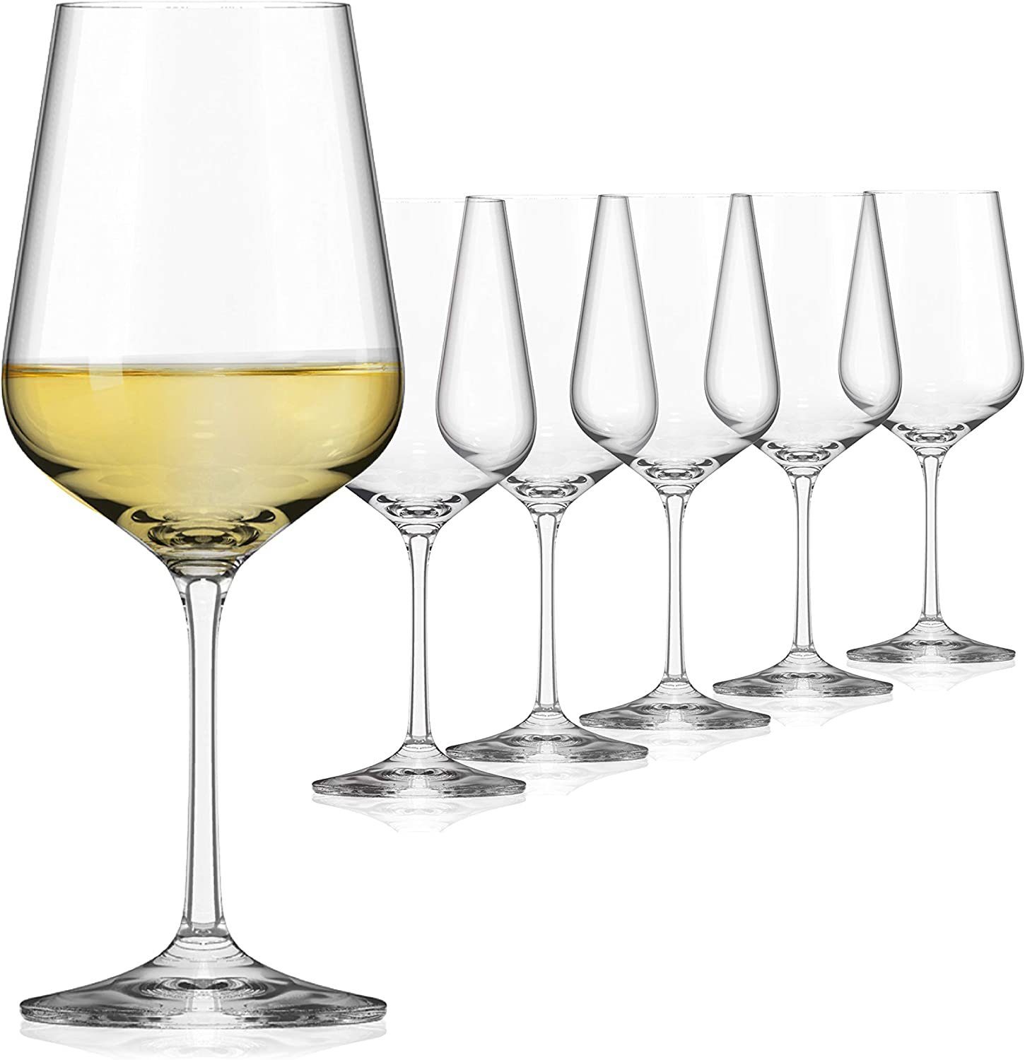SAHM Weißweinglas Weingläser Weisswein Set 6 Stk - Weissweingläser 360ml, Edles Glas, 100% recycelbar