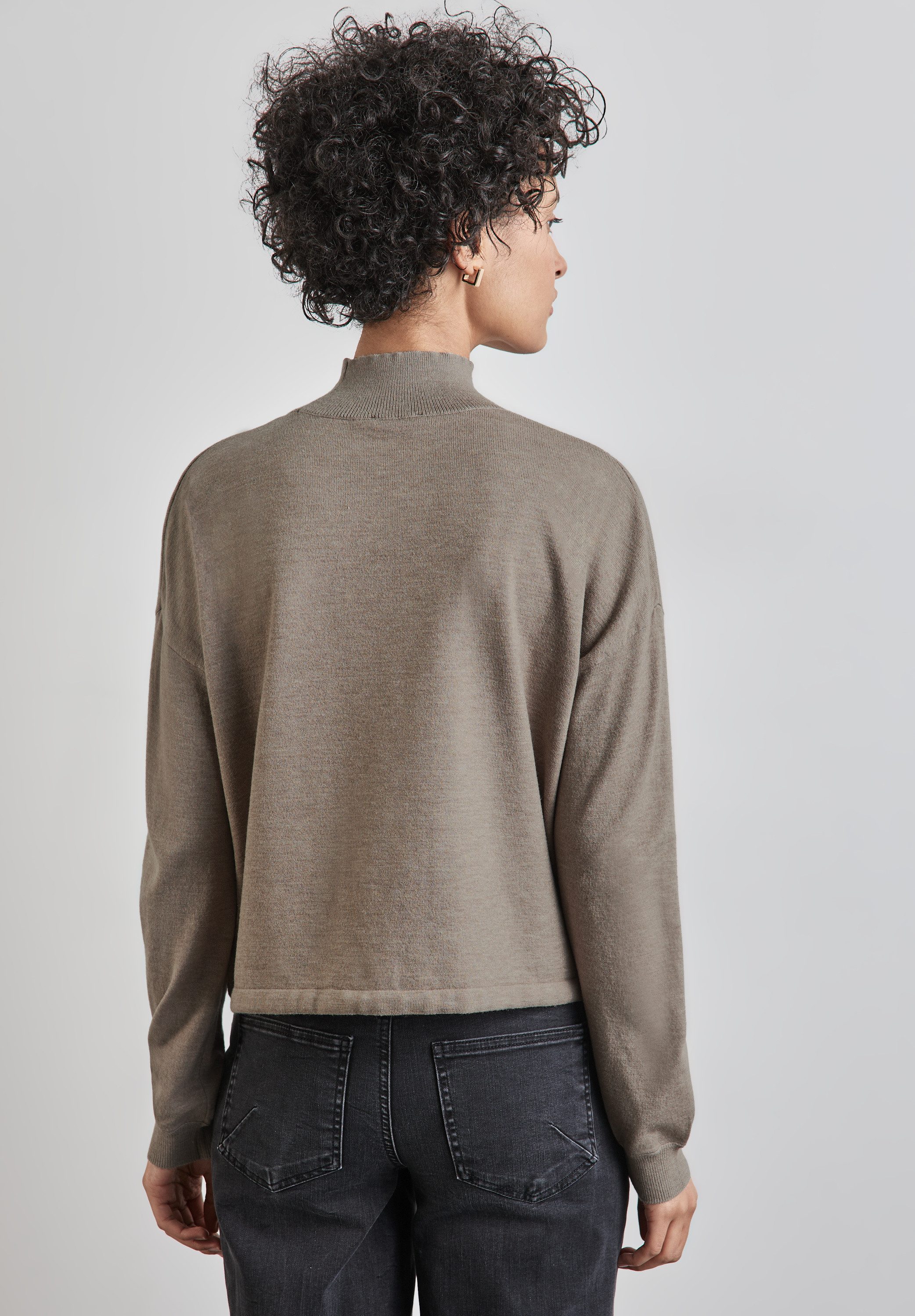 STREET ONE Stehkragenpullover im angenehmen Materialmix günstig online kaufen
