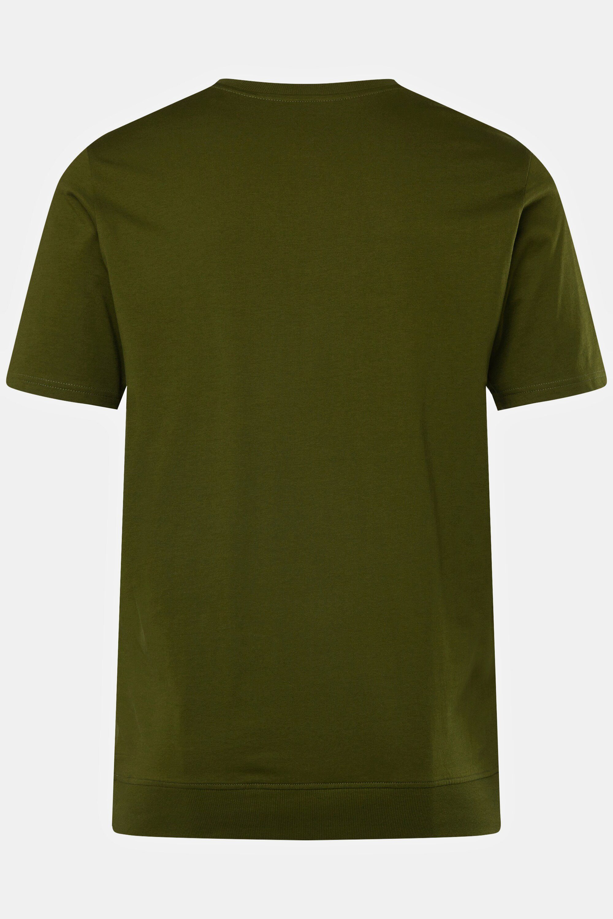 JP1880 T-Shirt Henley Bauchfit Halbarm Rundhals