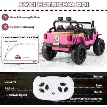 COSTWAY Elektro-Kinderauto 12V Jeep, mit 2 Sitzer, 3-7 km/h