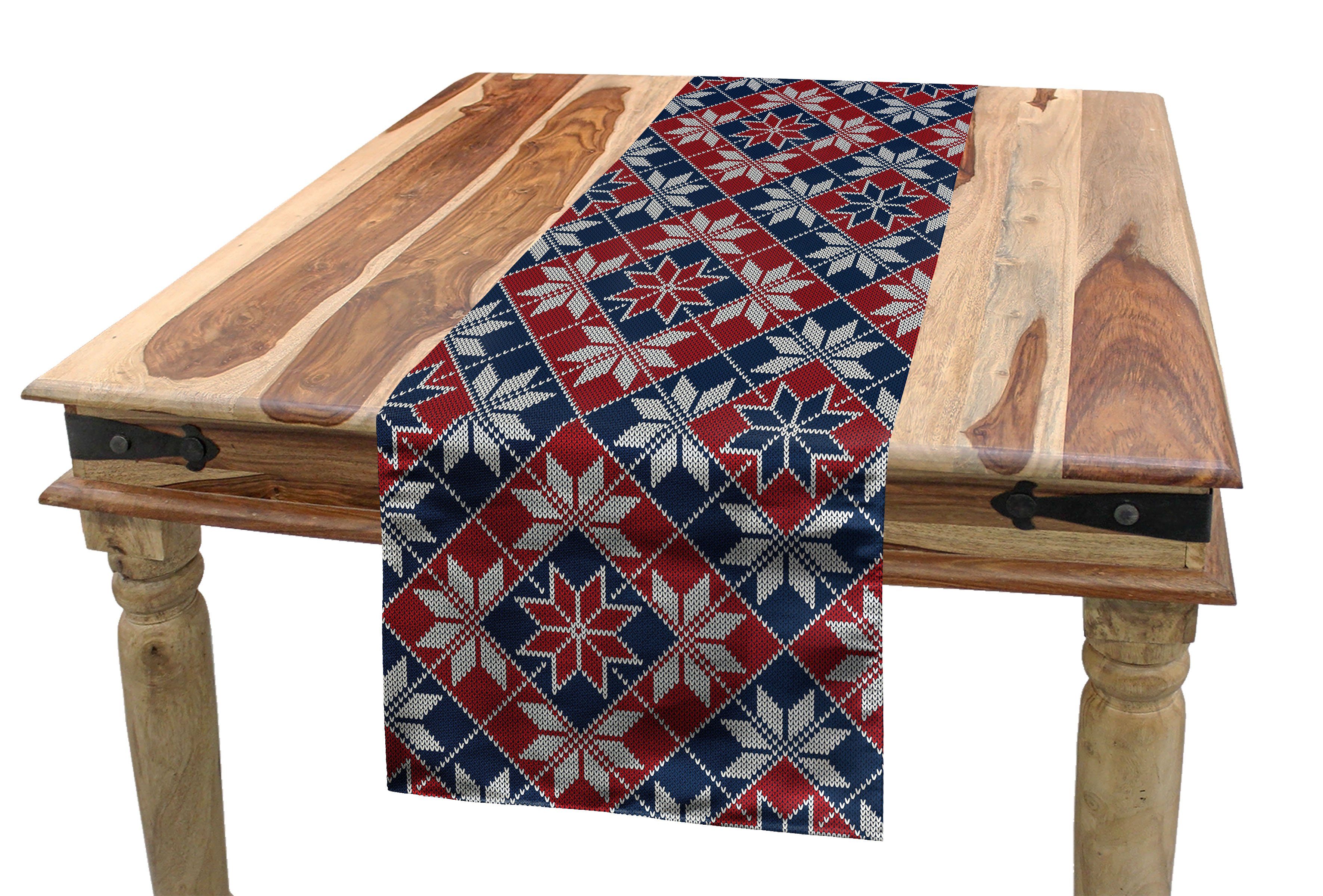 Abakuhaus Tischläufer Esszimmer Küche Rechteckiger Dekorativer Tischläufer, nordisch Tartan geometrische Blume