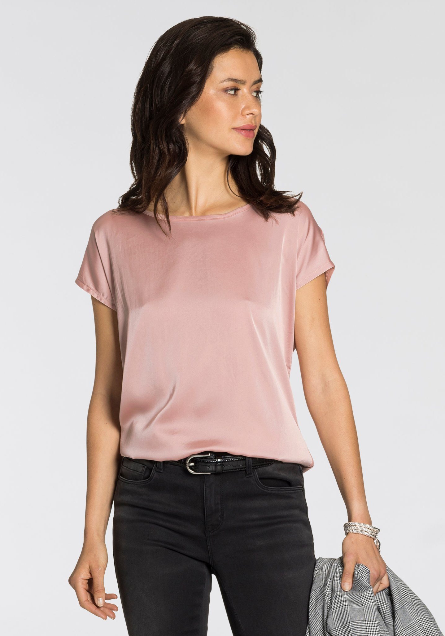 Laura Scott Shirtbluse aus Satin und Jersey