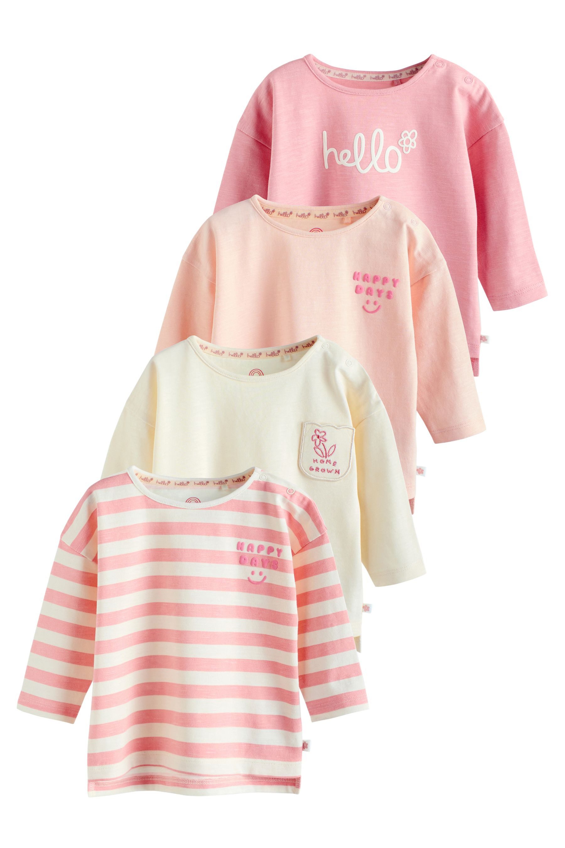 Next Langarmshirt 4er-Pack Baby-Langarmoberteile (4-tlg)