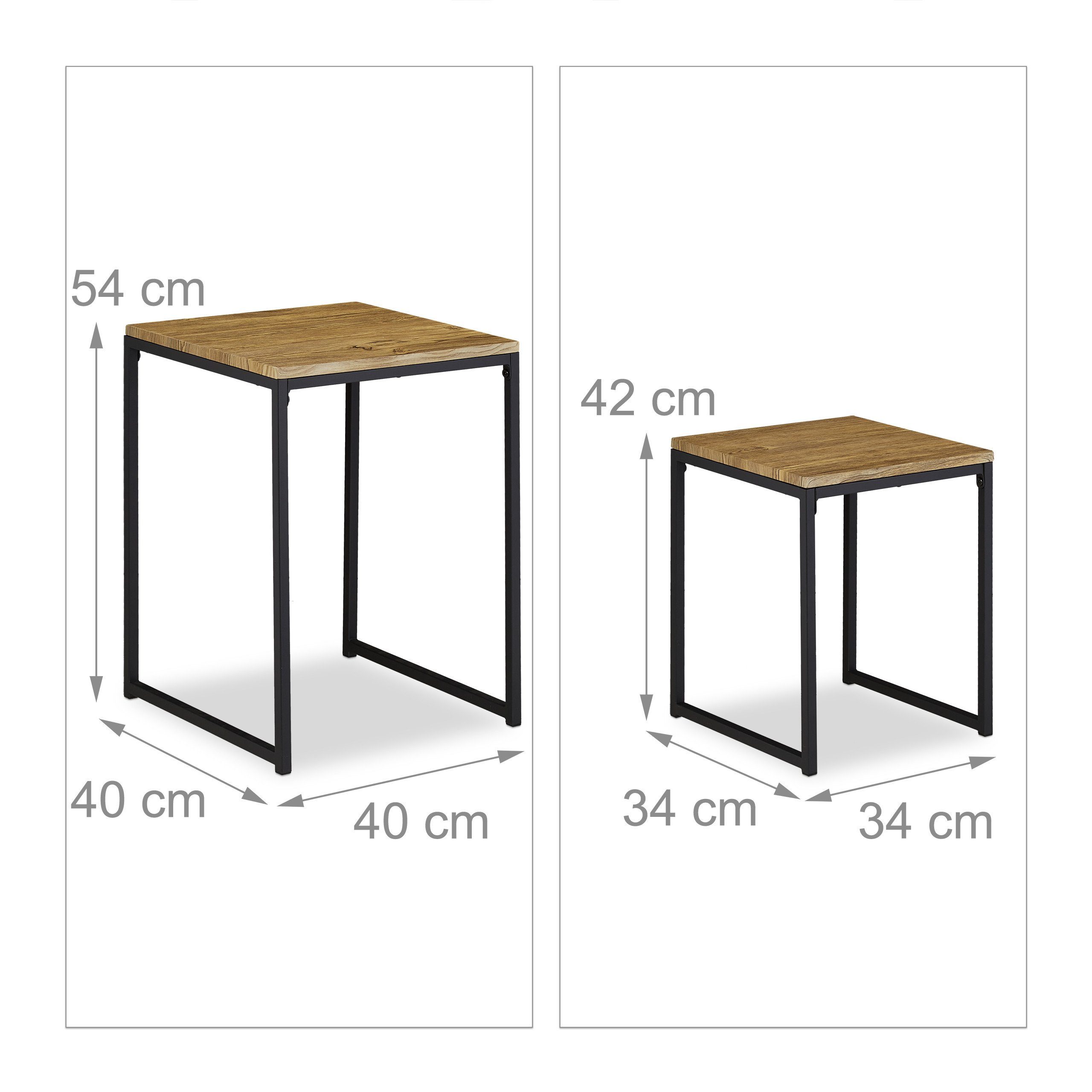 2er Beistelltisch Set relaxdays Beistelltisch Holzoptik