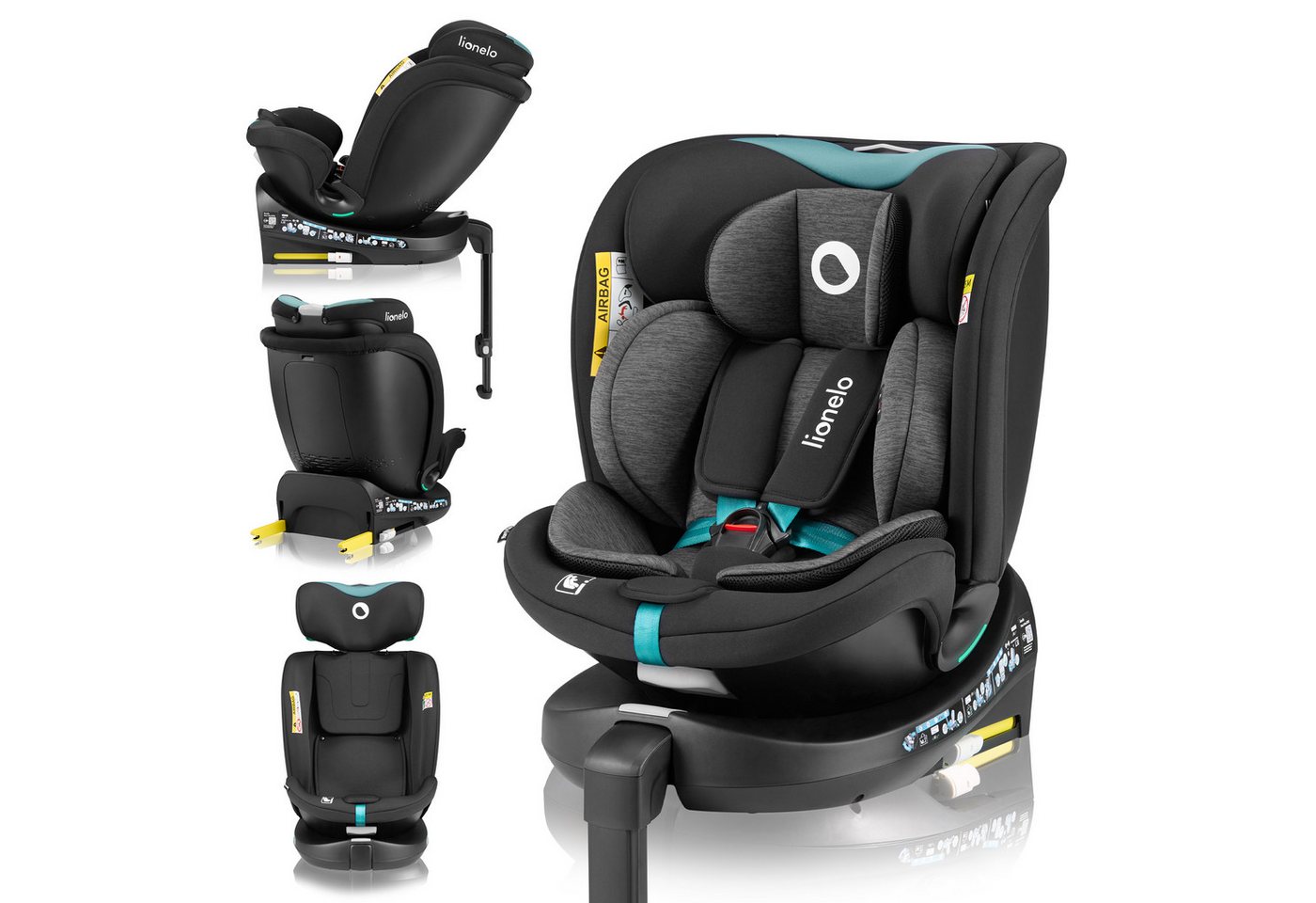 lionelo Autokindersitz NAVY I-SIZE, ab: ab Geburt, bis: 12 Jahren, ab: 40,00 cm, bis: 150,00 cm, (Set), 40-150cm/Ein Kindersitz für den gesamten Zeitraum/i-Size