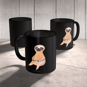 Mr. & Mrs. Panda Tasse Faultier Kaffee - Schwarz - Geschenk, coffeeaddict, Faultier Deko, Fr, Keramik Schwarz, Langlebige Designs