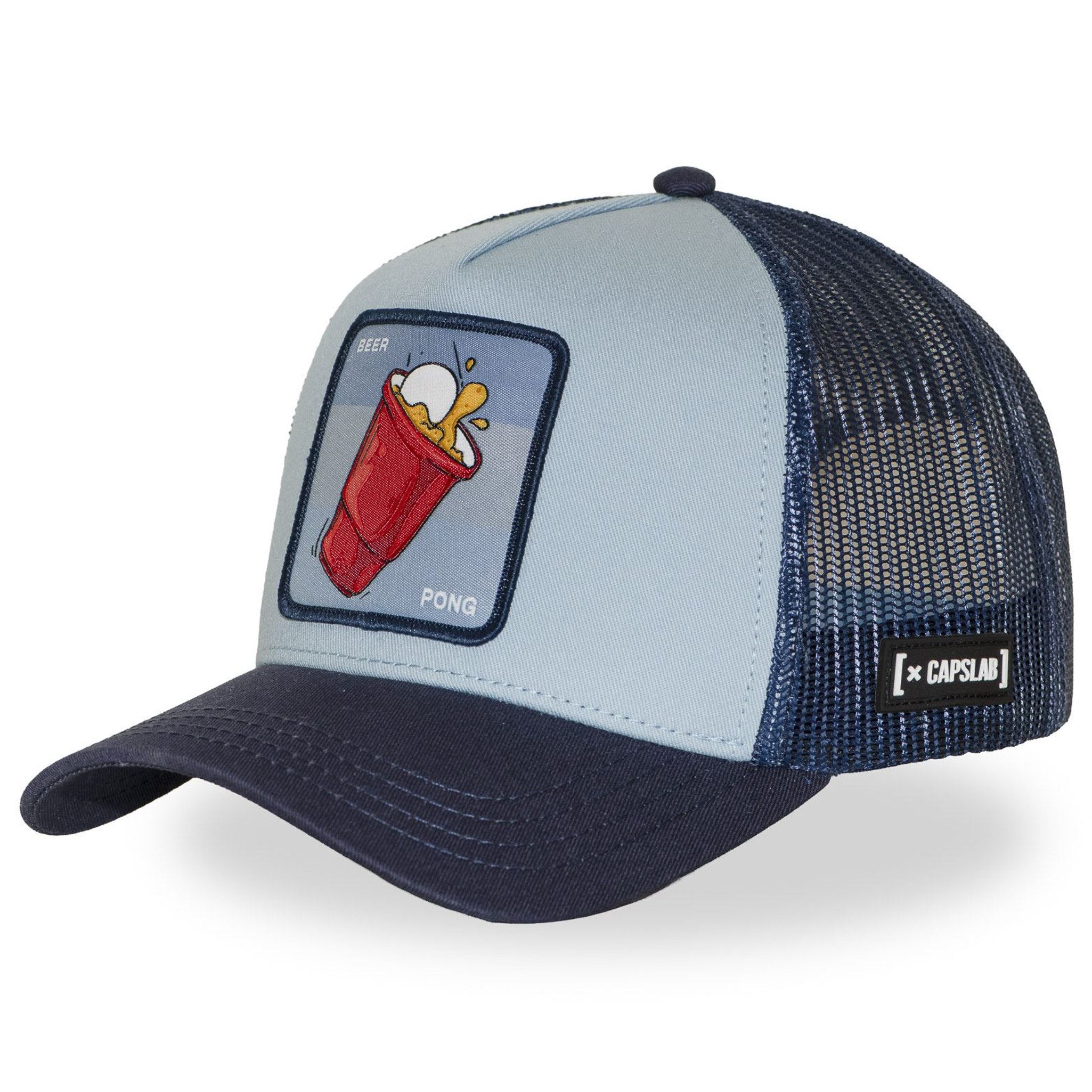 Capslab Trucker Cap CAPSLAB Trucker Cap - BEER PONG light blue / dark blue (Basecap, Basecap, Meshcap, Trucker Kappe)