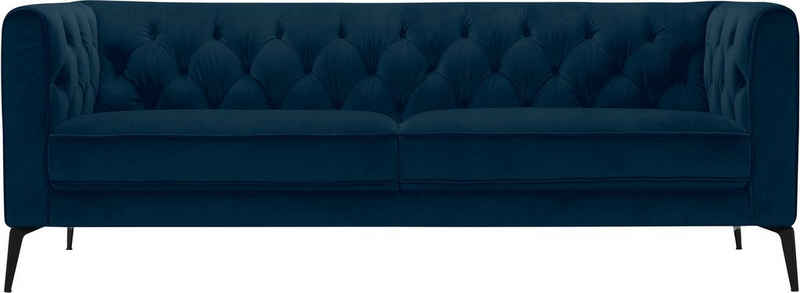 Leonique Chesterfield-Sofa »Narmada«, mit dekorativer Knopfheftung im Rückenteil und an den hohen Armlehnen, mit schlanken Metallbeinen, im Chesterfield-Design