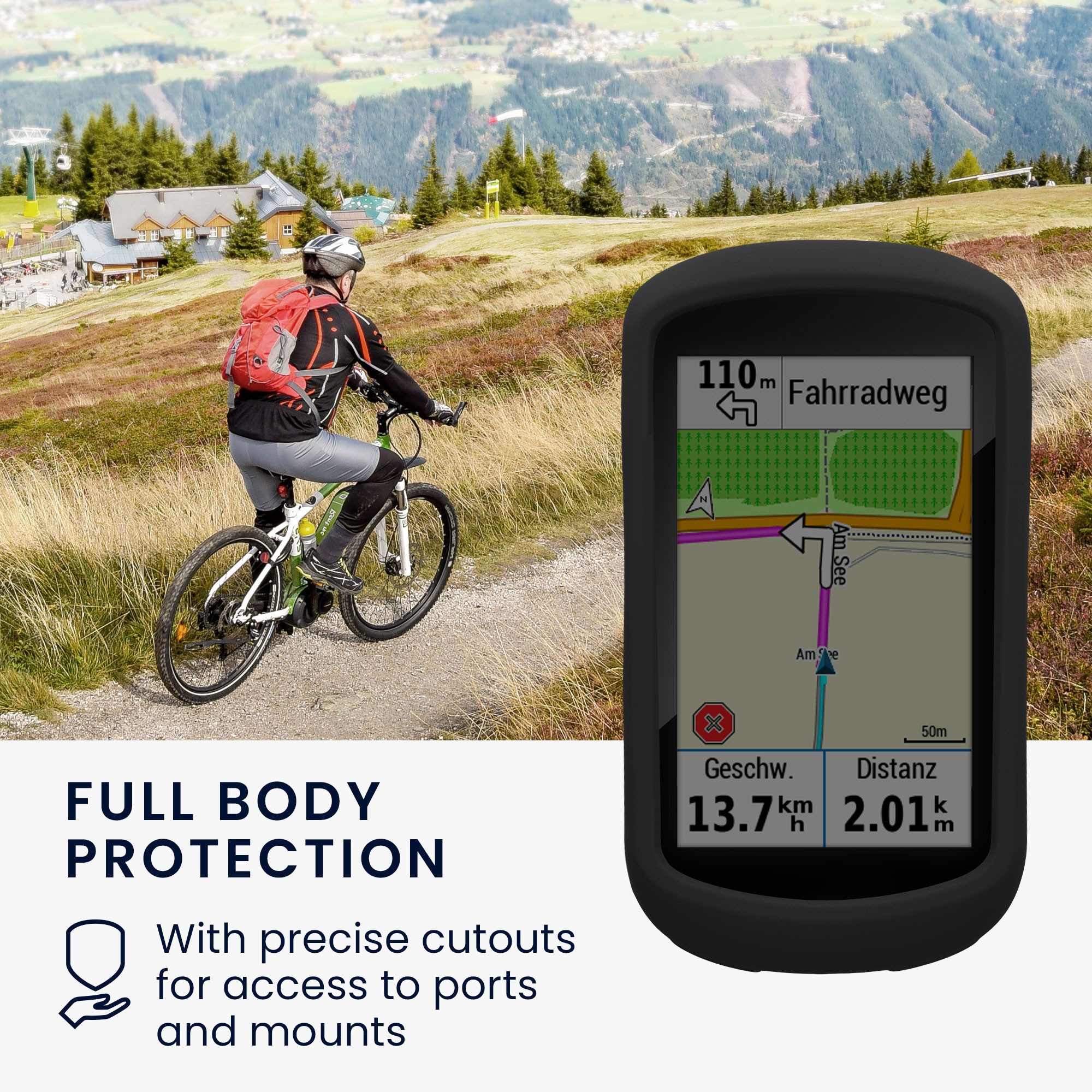 kwmobile Smartphone-Hülle Hülle für Garmin Edge Explore, Silikon GPS Fahrrad Case Schutzhülle