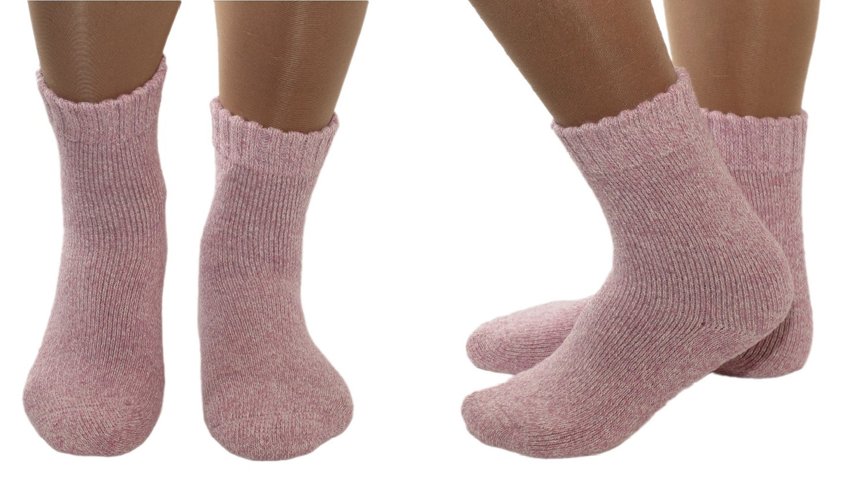 Antonio Socken 3 Paar Wollsocken Socken Strümpfe Damen Weiß Lila Grau Meliert 39-42 – Bild 4 von 5