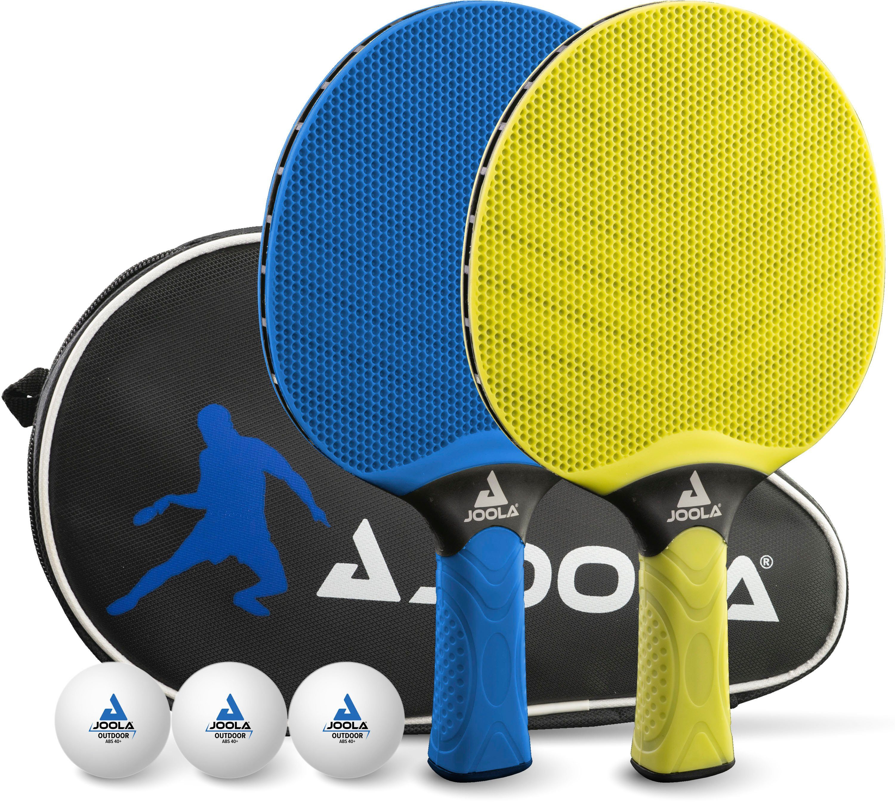 mit Tischtennisschläger VIVID Outdoor mit Bällen, Joola Schlägerhülle) (Set, 6-tlg.,