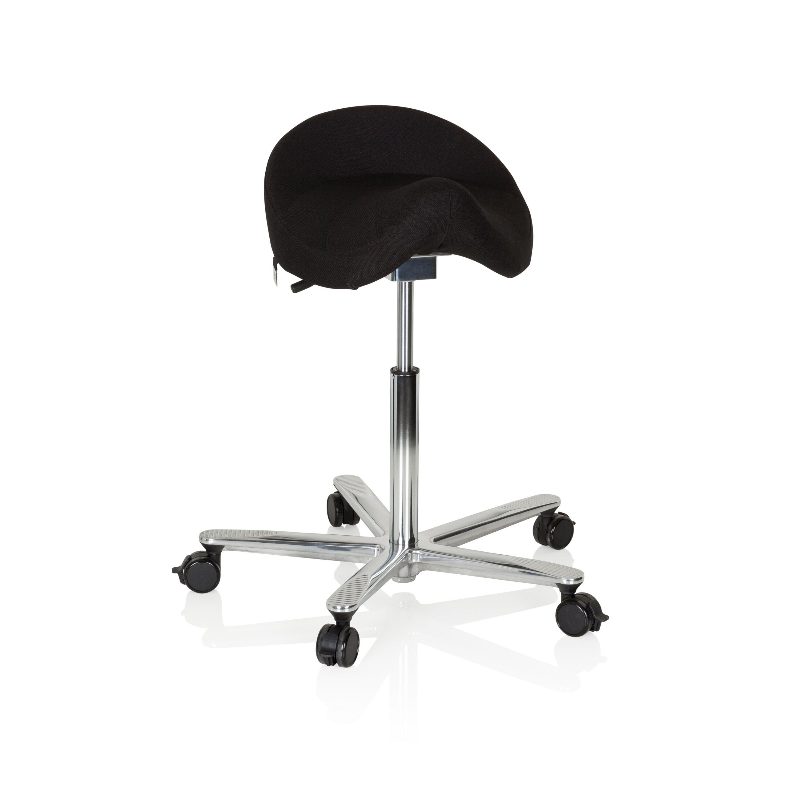 hjh OFFICE Drehhocker MOVE-TEC 3D PRO I Hocker Stoff Höhe 83.0 cm, Rollhocker