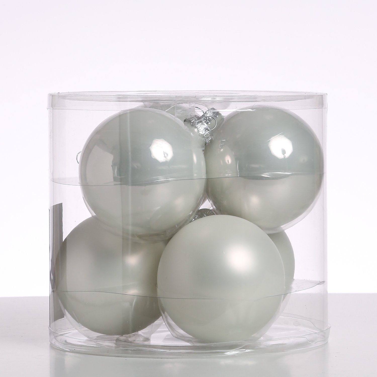 Weihnachtsbaumkugel Christbaumkugeln Weihnachtskugeln Glas 8cm glänzend matt weiß 6 Stück