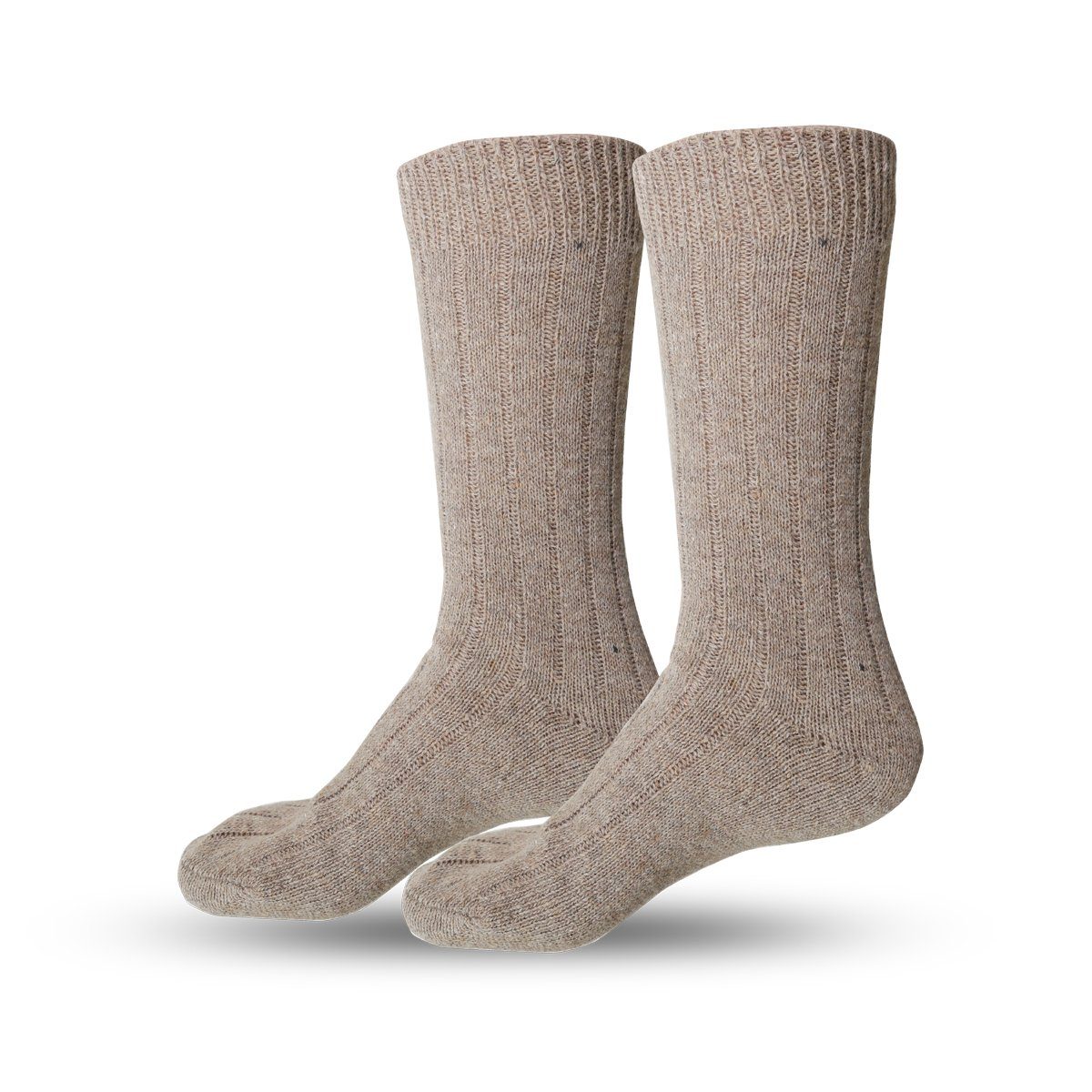 2er-Set Unisex Kaschmirsocken 2 Kaschmir Norwegersocken Sonia "Dünn" Warm Paar Originelli Wolle hbraun-dbraun