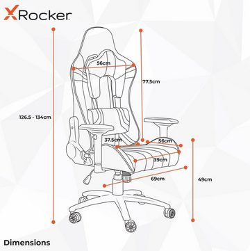 X Rocker Gaming-Stuhl X Rocker Amarok Sony Playstation Stuhl, Original lizenzierter Sony Stuhl, LED-Umrandung, Playstation Logo gestickt
