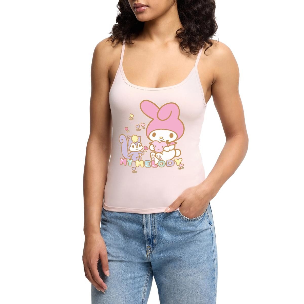 Spaghettitop My Melody Pflückt Mit Risu Herzblümchen Frauen Premium Organic Top mit