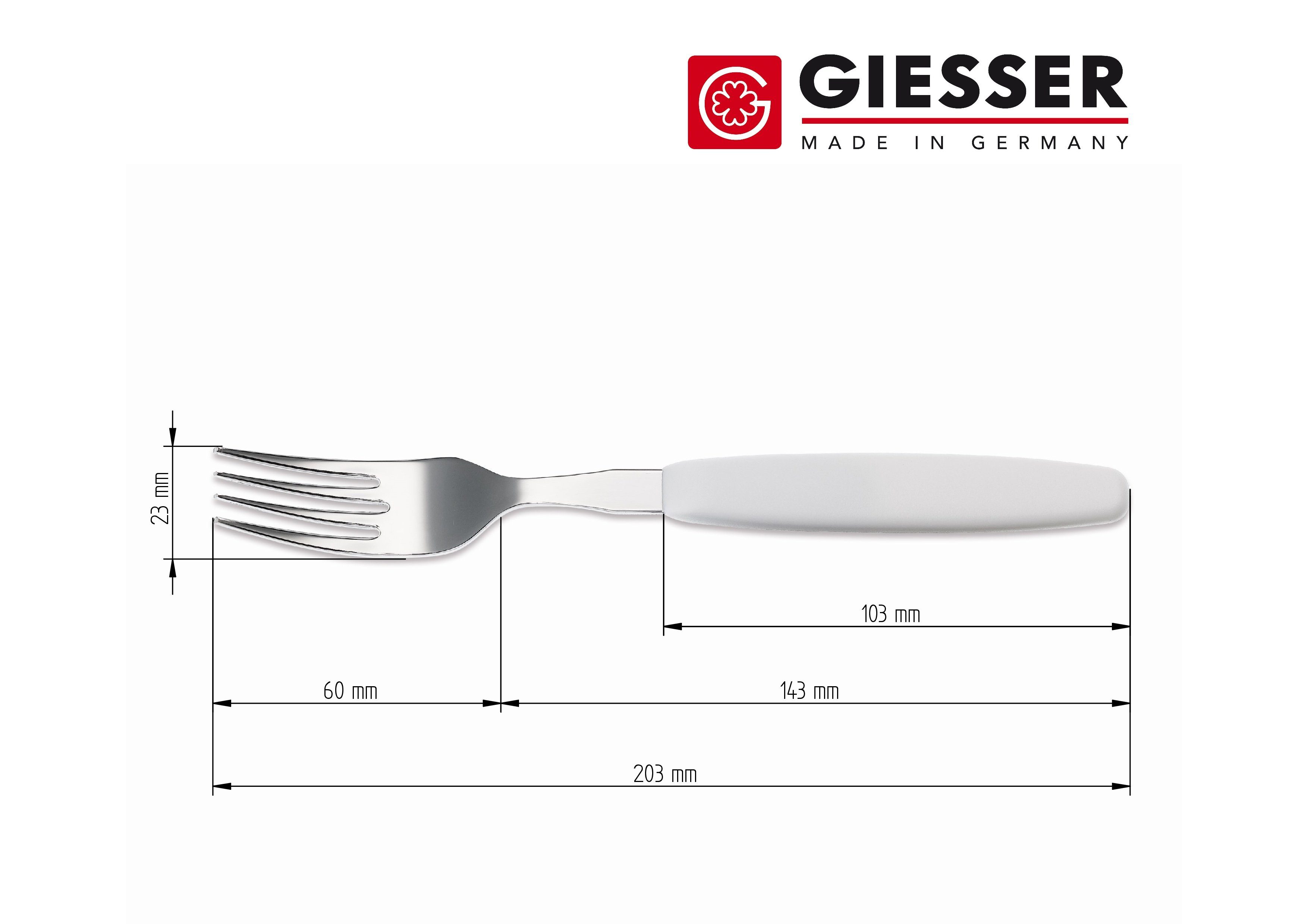 GIESSER Bestecklöffel Besteck Gabel, Teelöffel, Löffel, Kuchengabel (1 Stück), schönes Design, langlebig, kombinierbar, spülmaschinenfest