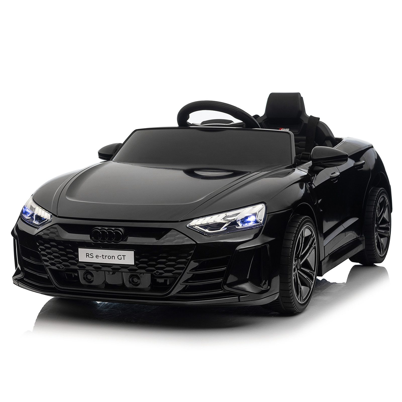 LALAHO Elektro-Kinderauto Elektro-Kinderauto,Kinderfahrzeug,Fernbedienung,Musik,Licht, verstellbarem Sicherheitsgurt und Audi RS e-tron GT Design