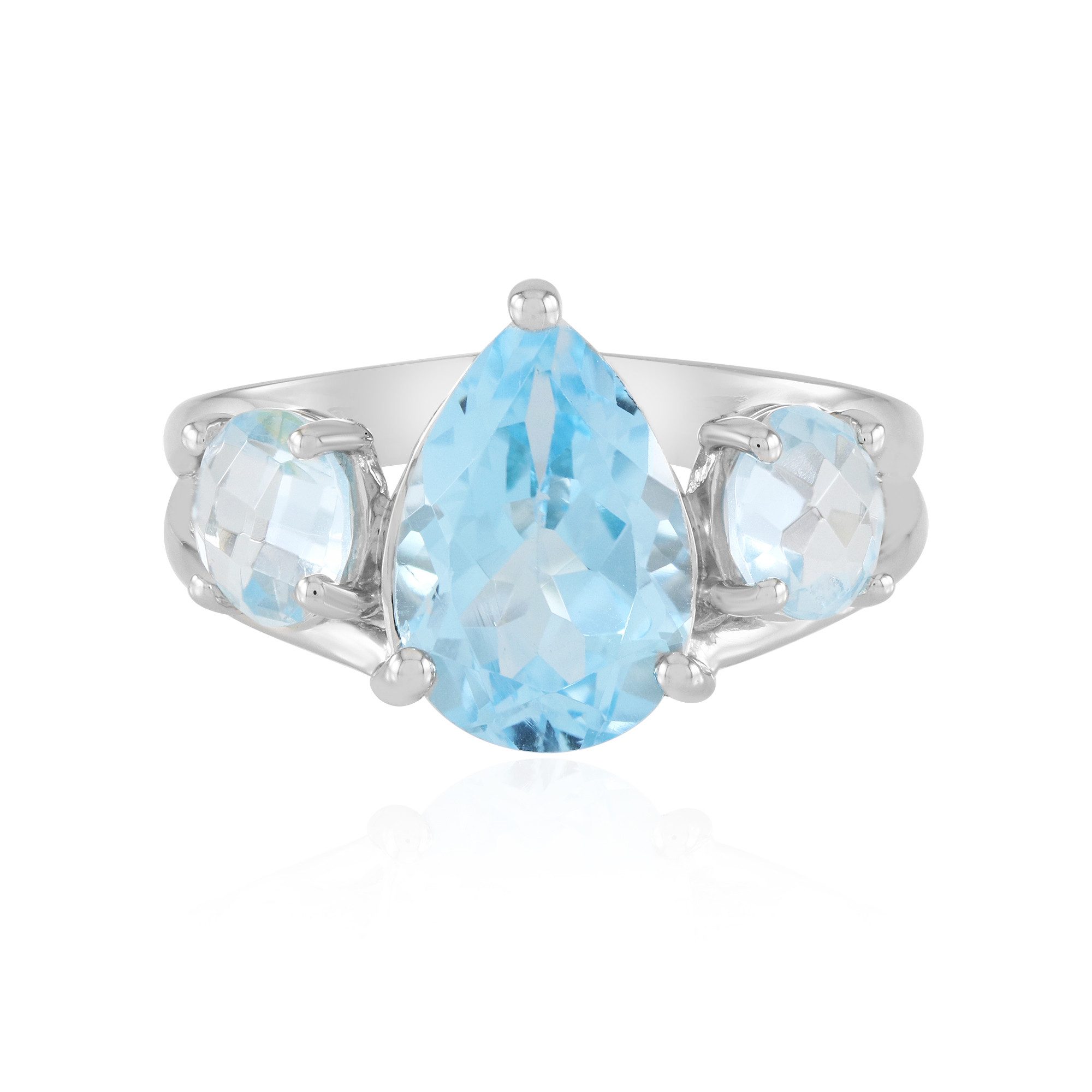 Cavill Silberring Cavill Ring 5,3 ct Himmelblauer Topas Tropfen Sterlingsilber (1-tlg)