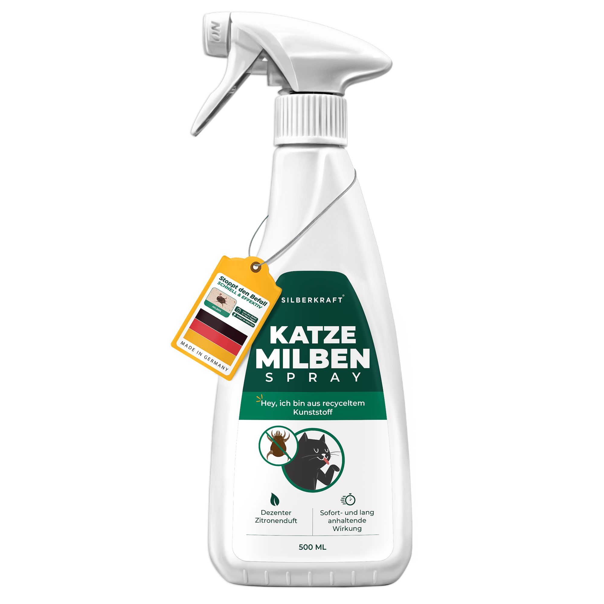 Insektenspray Silberkraft Milbenspray Katzen, gegen Grabmilben & Herbstgrasmilben