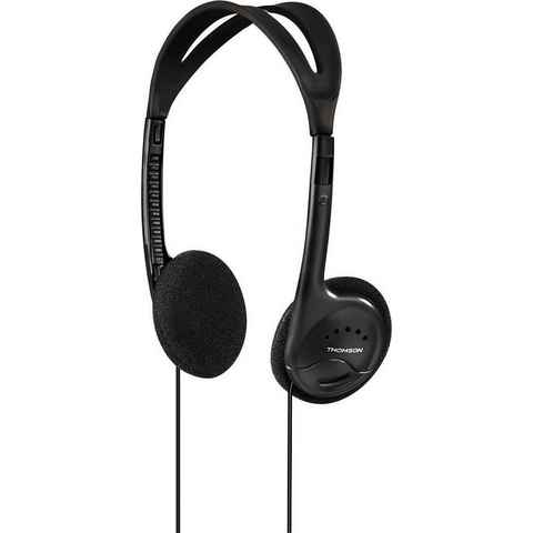 Thomson Kopfhörer On-Ear für MP3-Player und Smartphones schwarz, ultraleicht On-Ear-Kopfhörer