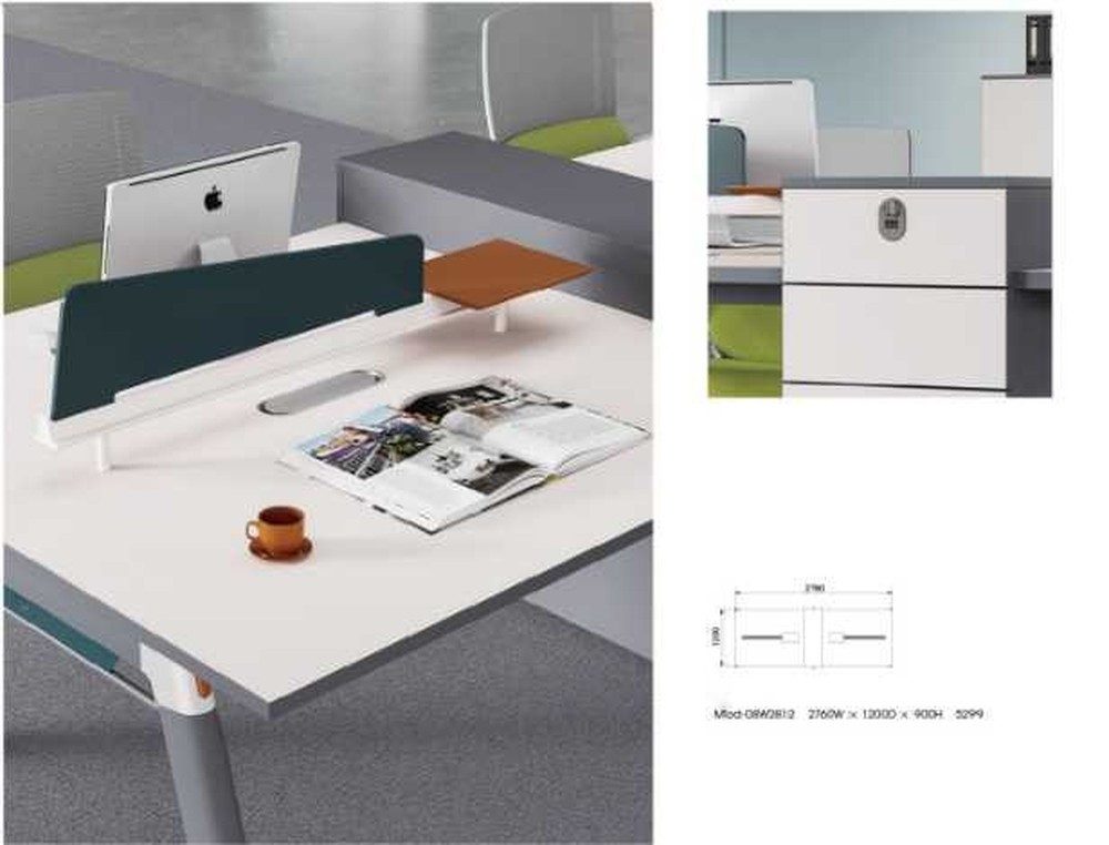 JVmoebel Schreibtisch Moderne Schreibtischkombination in Weiß mit Stauraum und Partitionen (1-St., 1x nur Schreibtisch), Made in Europa