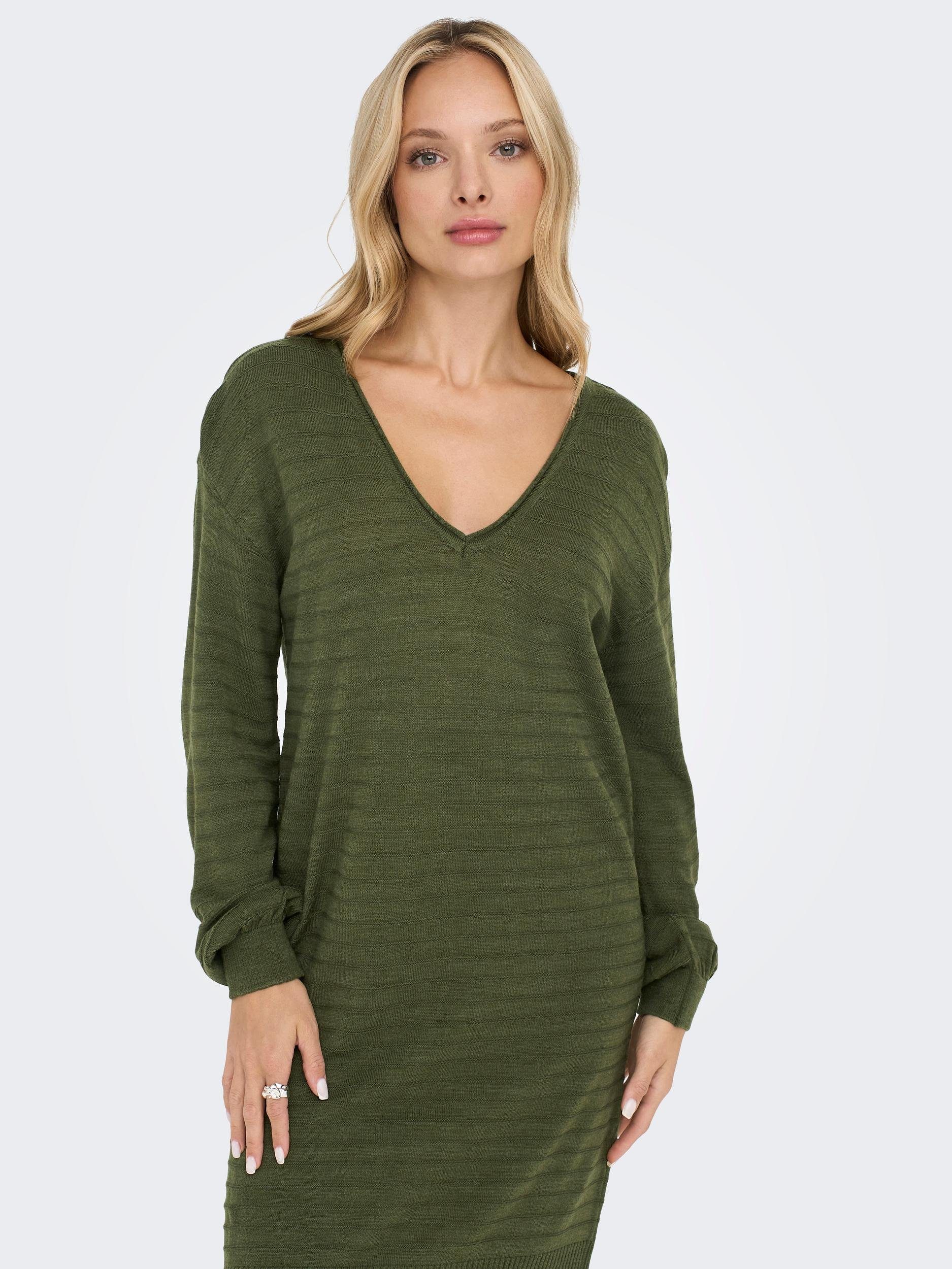 ONLY Strickkleid ONLCATA LS V-NECK DRESS CC KNT Winter Moss