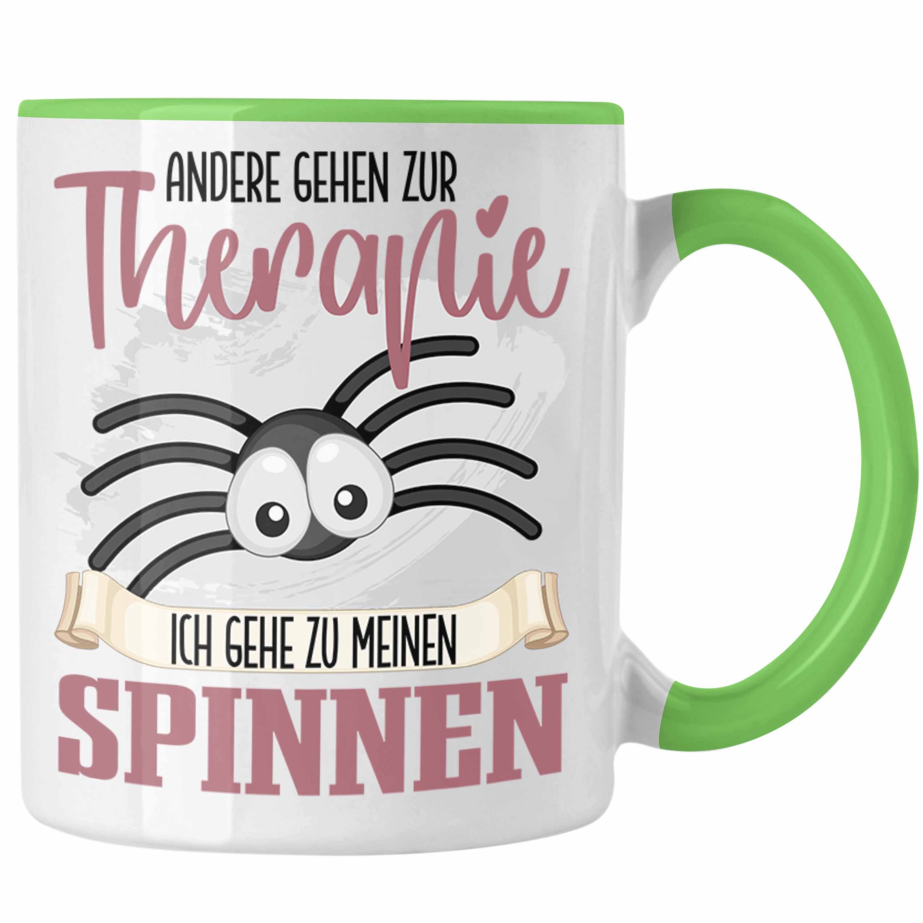 Trendation Tasse Li Lustiger Geschenkidee Grün Spinnen Tasse Spruch Besitzer Züchter Spinnen