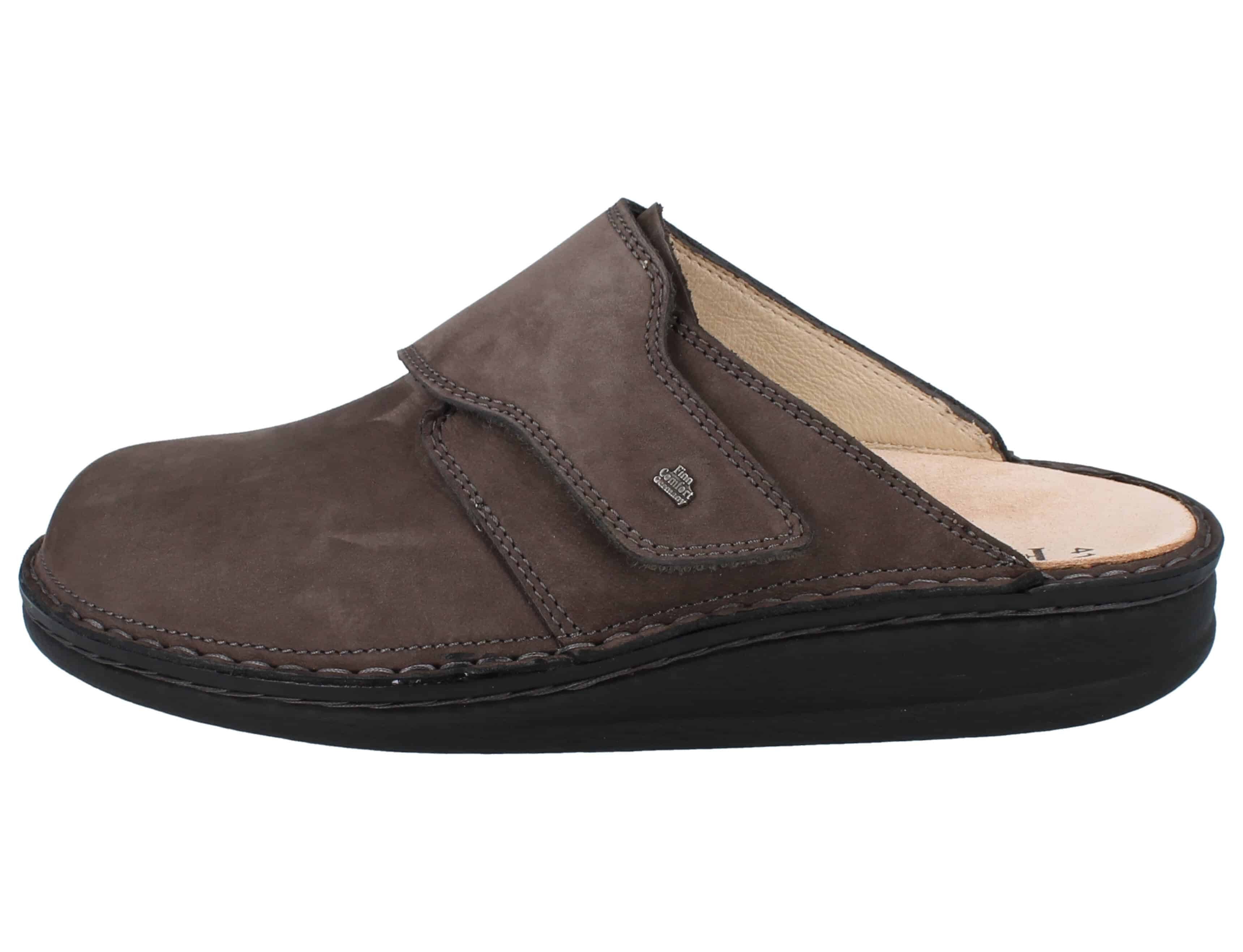 Finn Comfort FINN COMFORT Amalfi Herren Clog braun elefante Nubukleder - Größe: Clog Wechselfußbett
