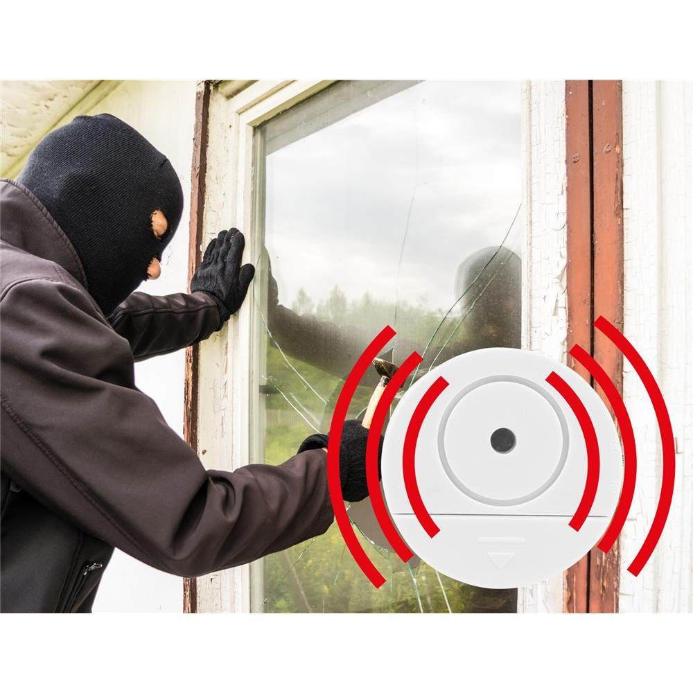OLYMPIA OFFICE VA 200 Glasbruchmelder (2 Stück, mit Alarm, 85 dB, für Fenster und Glastüren) – Bild 4 von 5