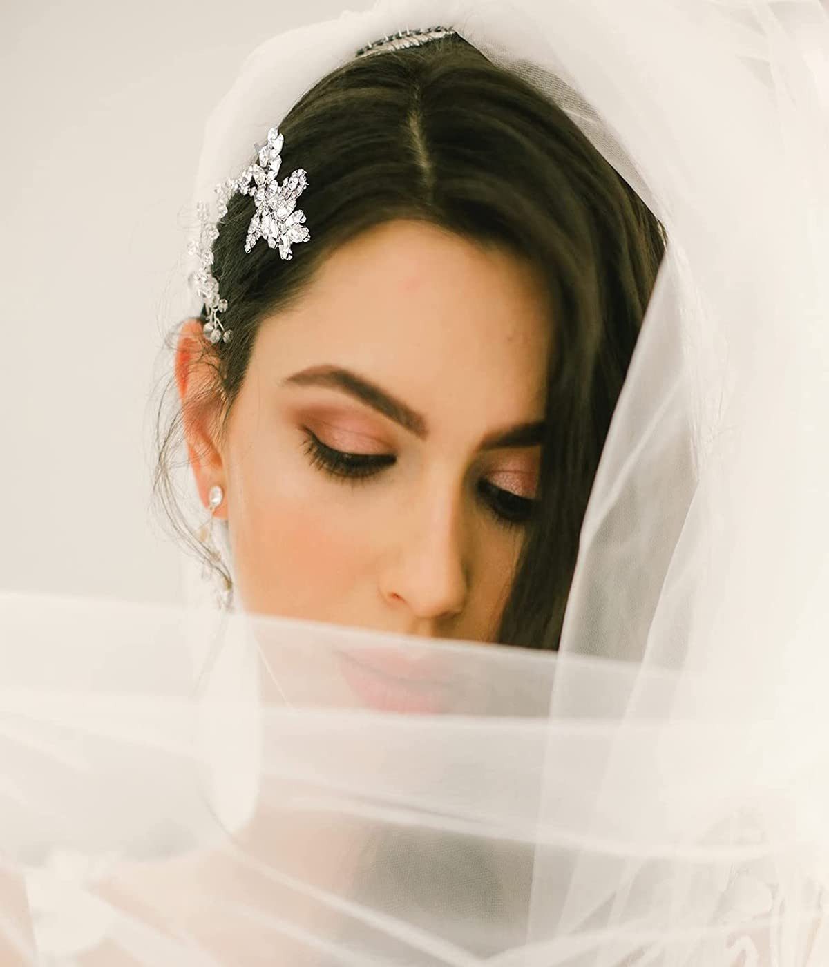 Coonoor Haarspange mit Strasssteinen, Blatt, Hochzeit, elegantes Brautschmuck