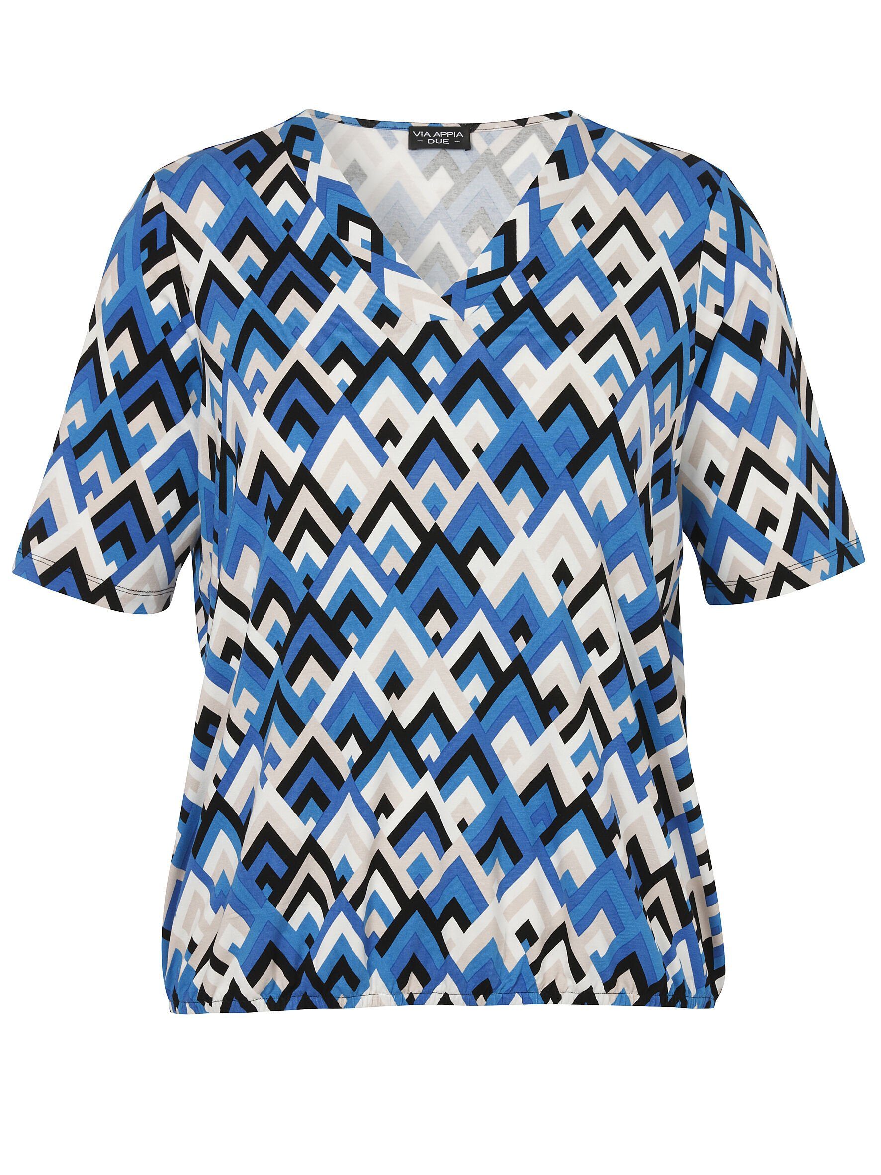 VIA APPIA Kurzarmshirt mit geometrischem Allover-Print