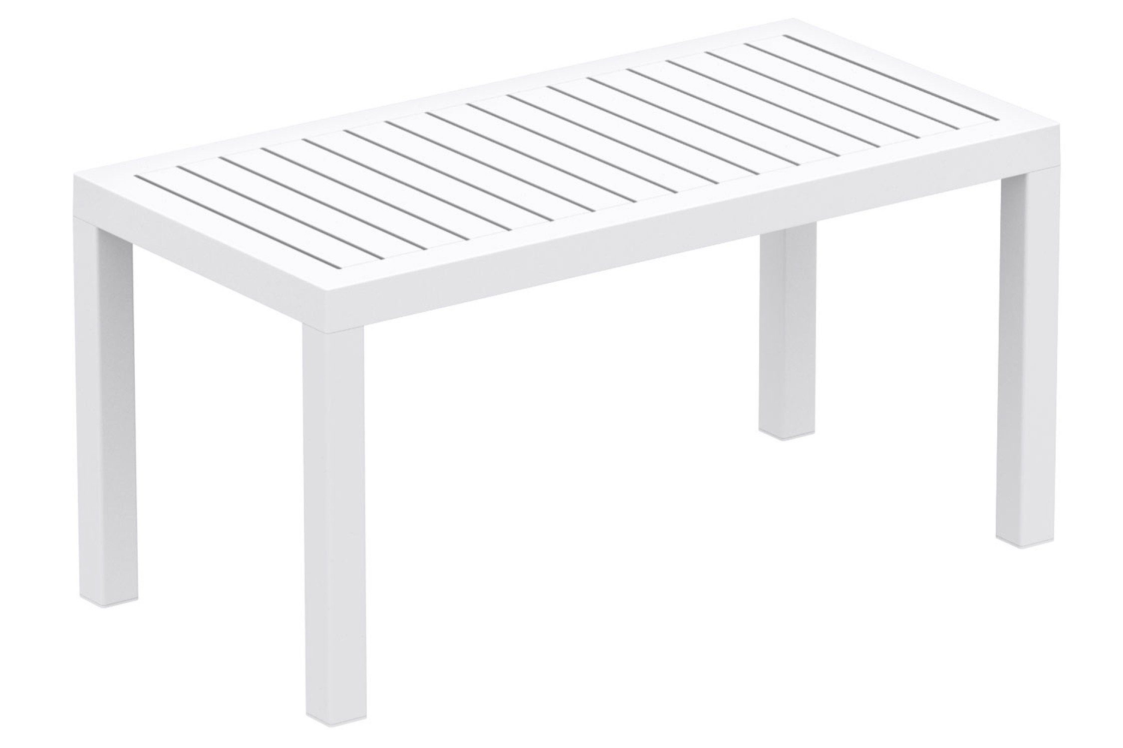 TPFGarden Gartentisch Ocra - Loungetisch für Garten, Balkon, Terrasse (Hochwertiger Outdoor Tisch aus UV-beständigem Polyrattan, 1-St., Stabiler Loungetisch aus Polymer-Glasfasern), Maße (BxLxH): 45 x 90 x 45cm - Farbe: weiß