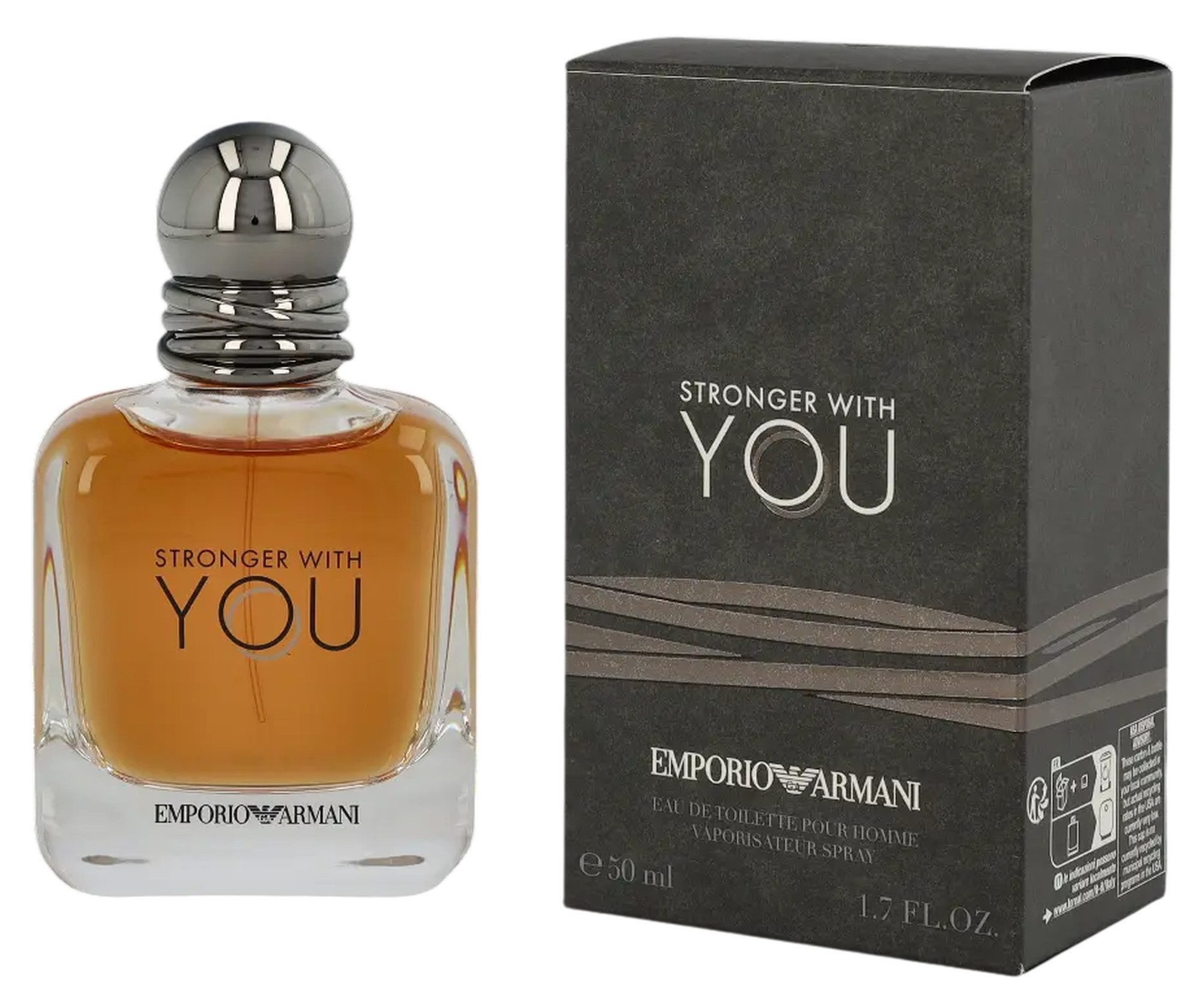 Emporio Armani Eau de Toilette Stronger With You EDT Herren Spray, Süß-würziger Duft mit Kastanie, Lavendel, Vanille und Kardamon