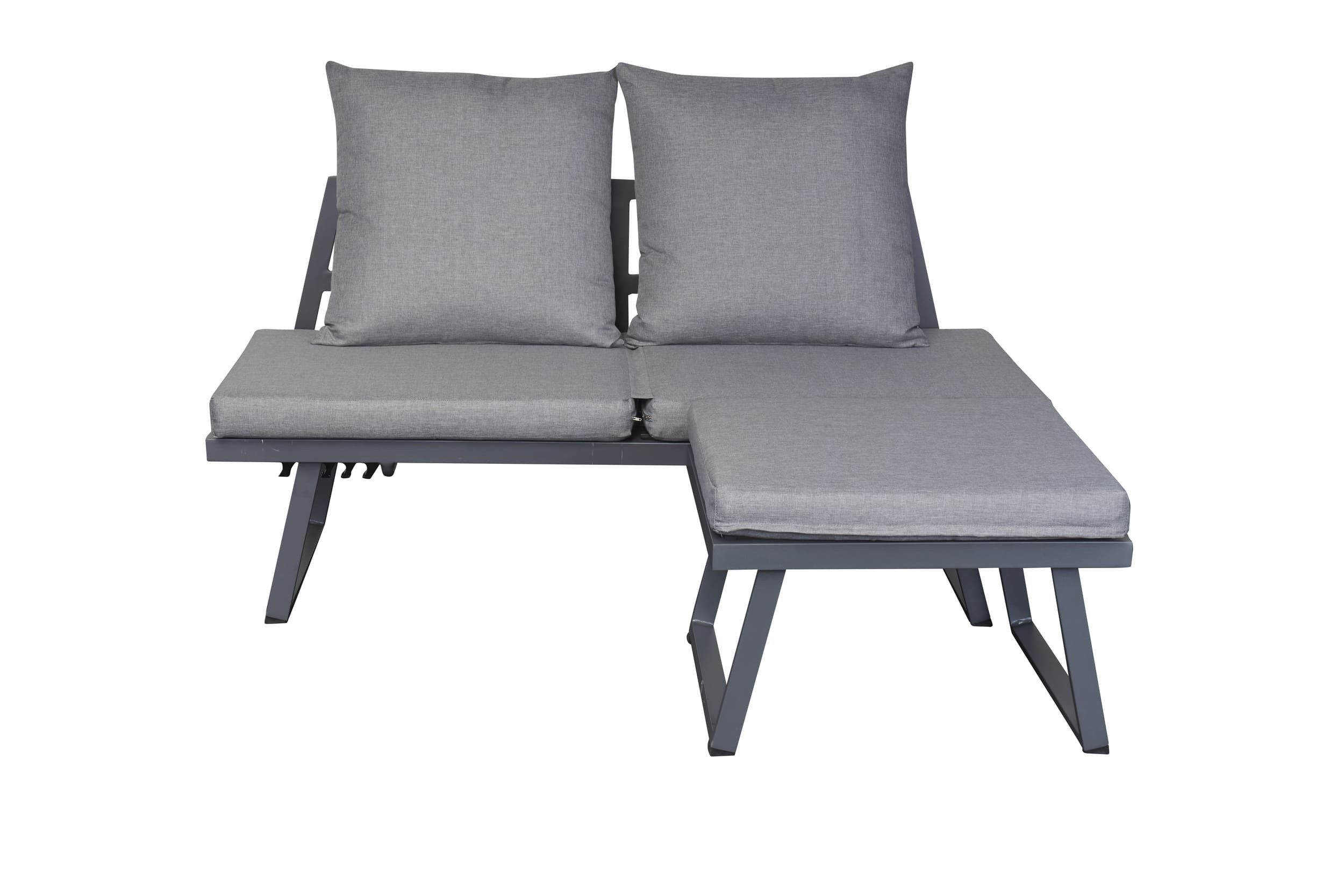LC Garden Gartenlounge-Set »Sunewo« Lounge Set Multifunktionssofa anthrazit 2-Sitzer Sofa