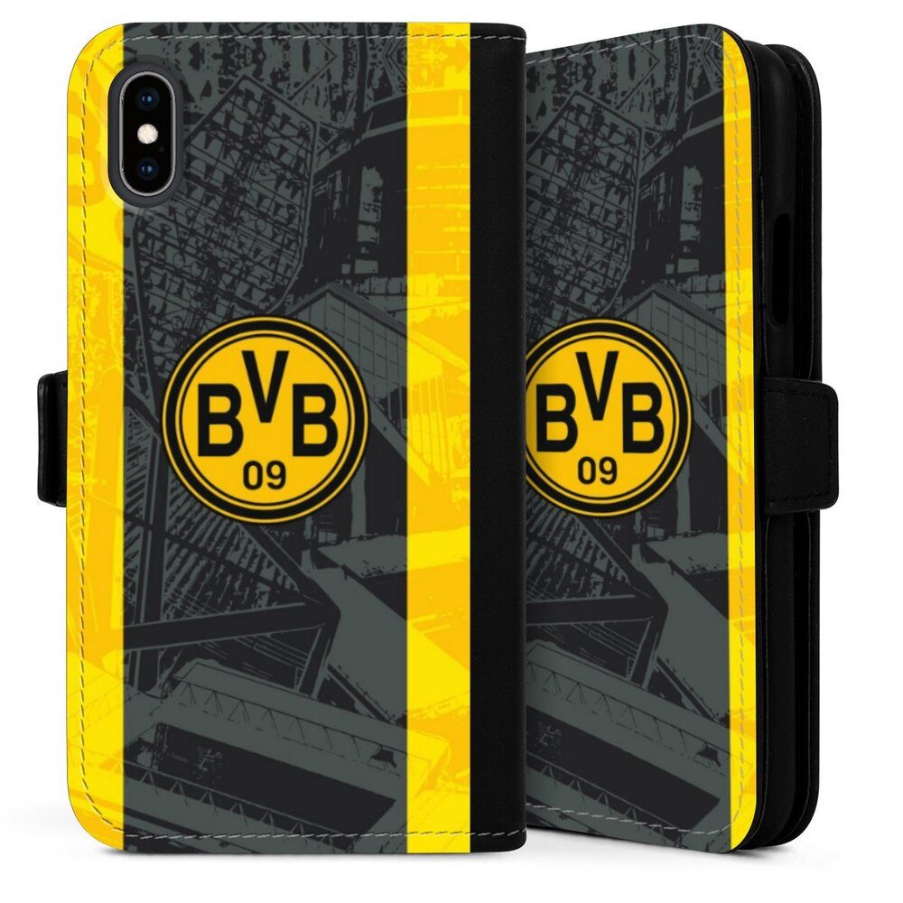 DeinDesign Handyhülle Borussia Dortmund BVB Stadion 50 Jahre Signal Iduna Park, Apple iPhone Xs Hülle Handy Flip Case Wallet Cover Handytasche Leder