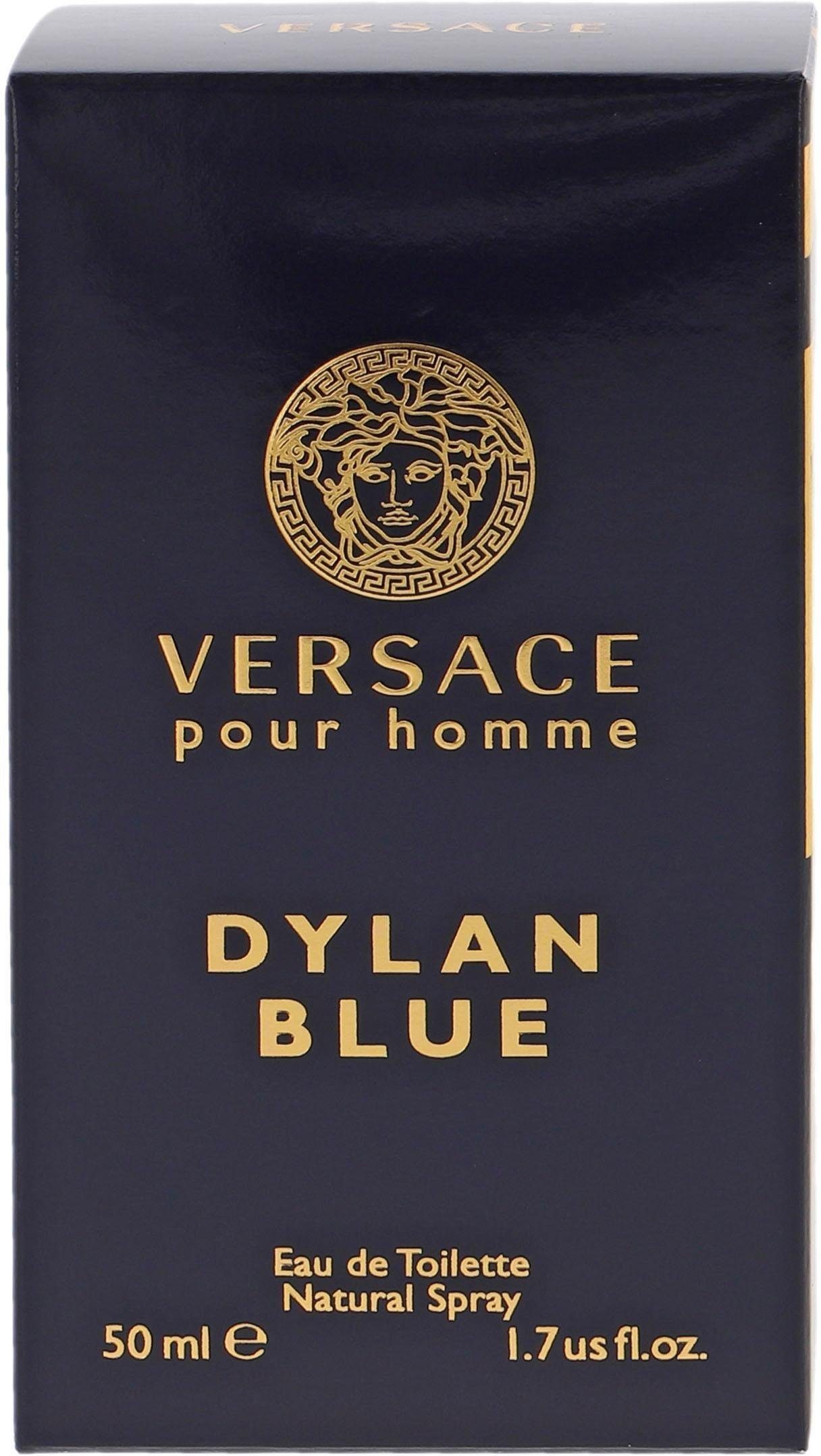 Versace Eau de Toilette Pour Homme Dylan Blue, Aquatischer Herrenduft mit Patchouli, Bergamotte und Tonkabohnen.
