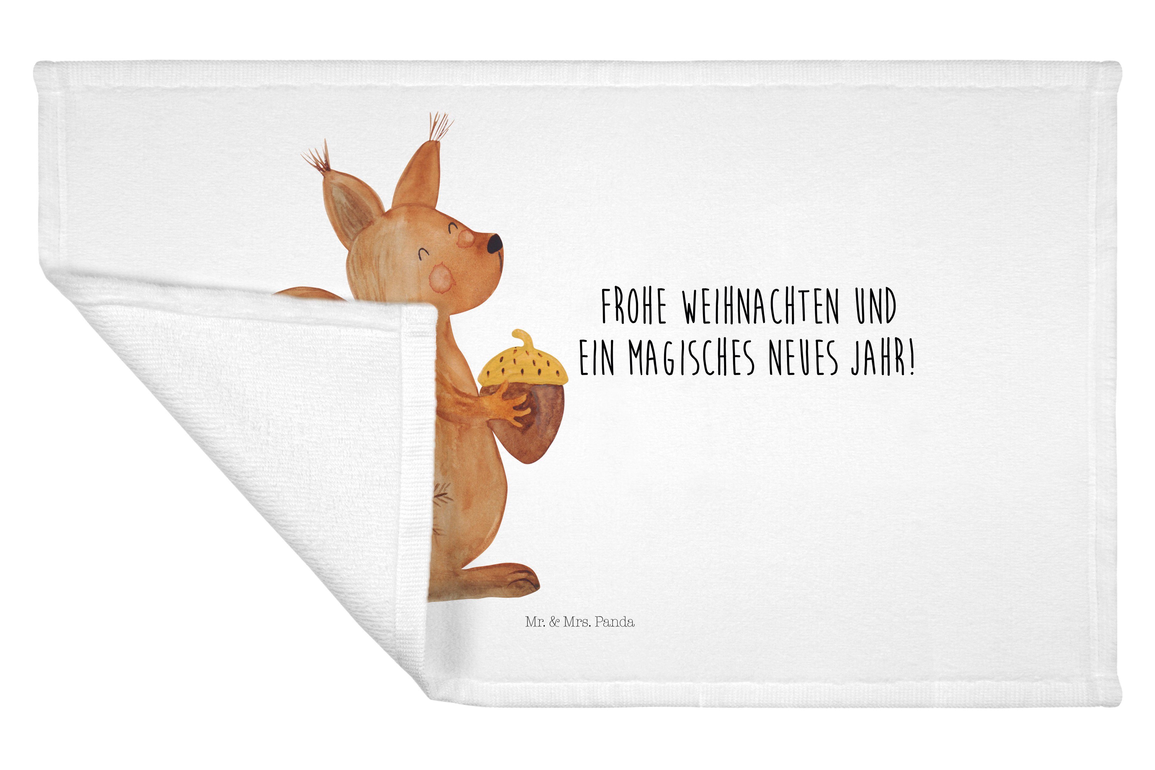 Mr. & Handtuch Neujahr, - Gästetuch, Eichhörnchen Weiß Weihnachtszeit Panda We, (1-St) Geschenk, Mrs. 