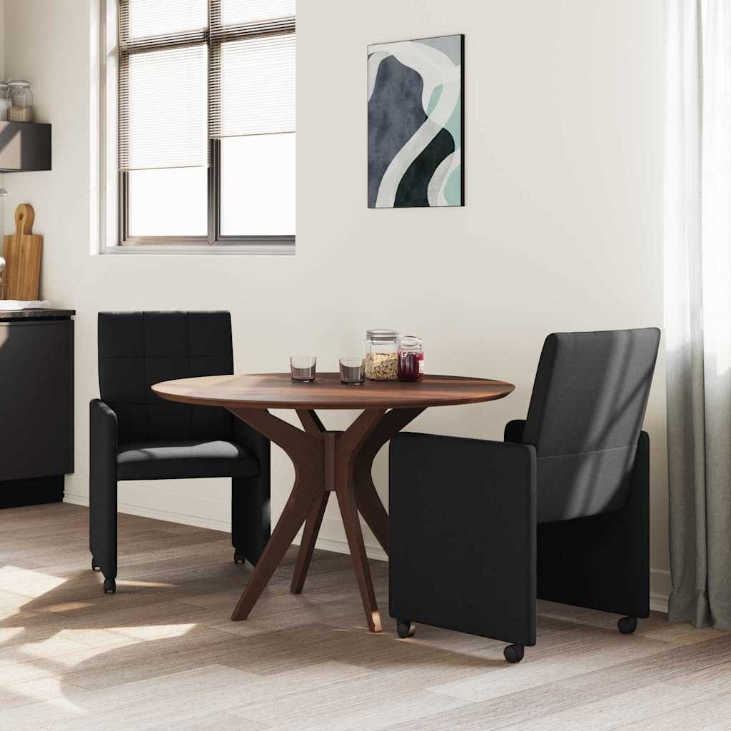 vidaXL Esszimmerstuhl Esszimmerstühle mit Rollen 2 Stk. Stoff Schwarz 58 x 65 x 94 cm (2 St)