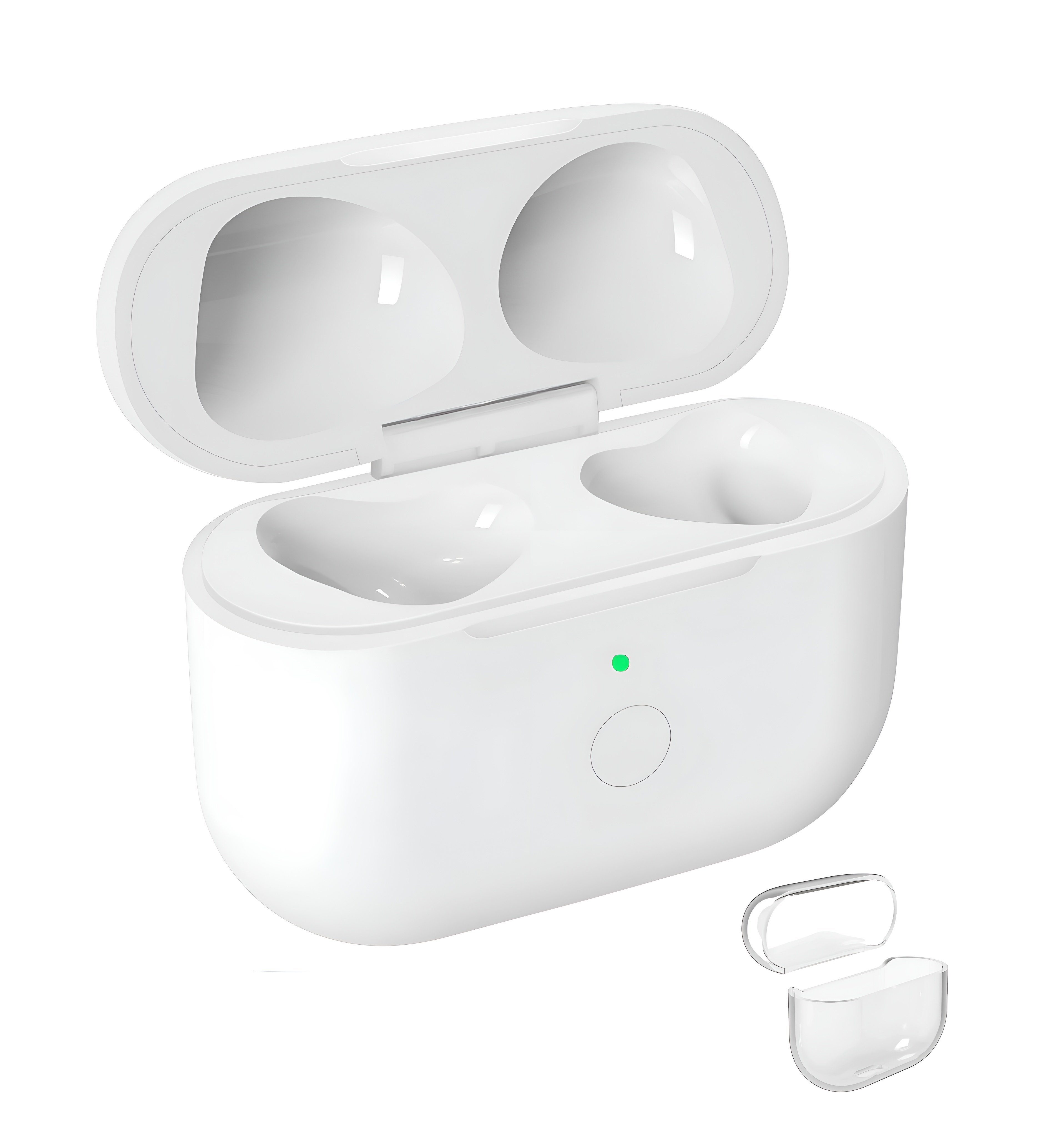 CULTZEN Ersatz Ladecase für Apple AirPods 3 mit MagSafe Bluetooth-Kopfhörer Batterie-Ladegerät (1,00 mA, Ladecase-Set mit Schutzhülle., 2-tlg., Ladecase mit Schnellladefunktion und USB-C auf Lightning-Kabel., Kabelloses mit LED-Anzeige, Qi-fähig)