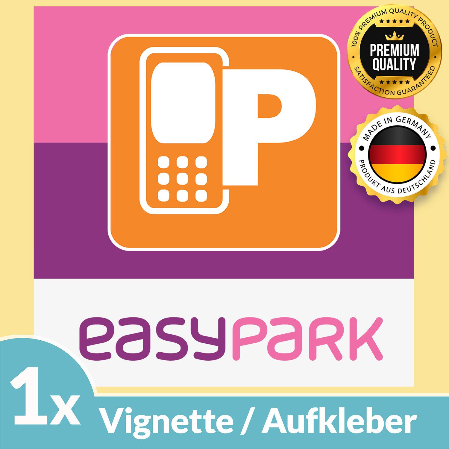 Wicked Chili Aufkleber 1x EASYPARK Vignette EASY PARK APP Ticket Sticker Hinterglasaufkleber, (1tlg), 60x60mm Vignette für EASYPARK APP